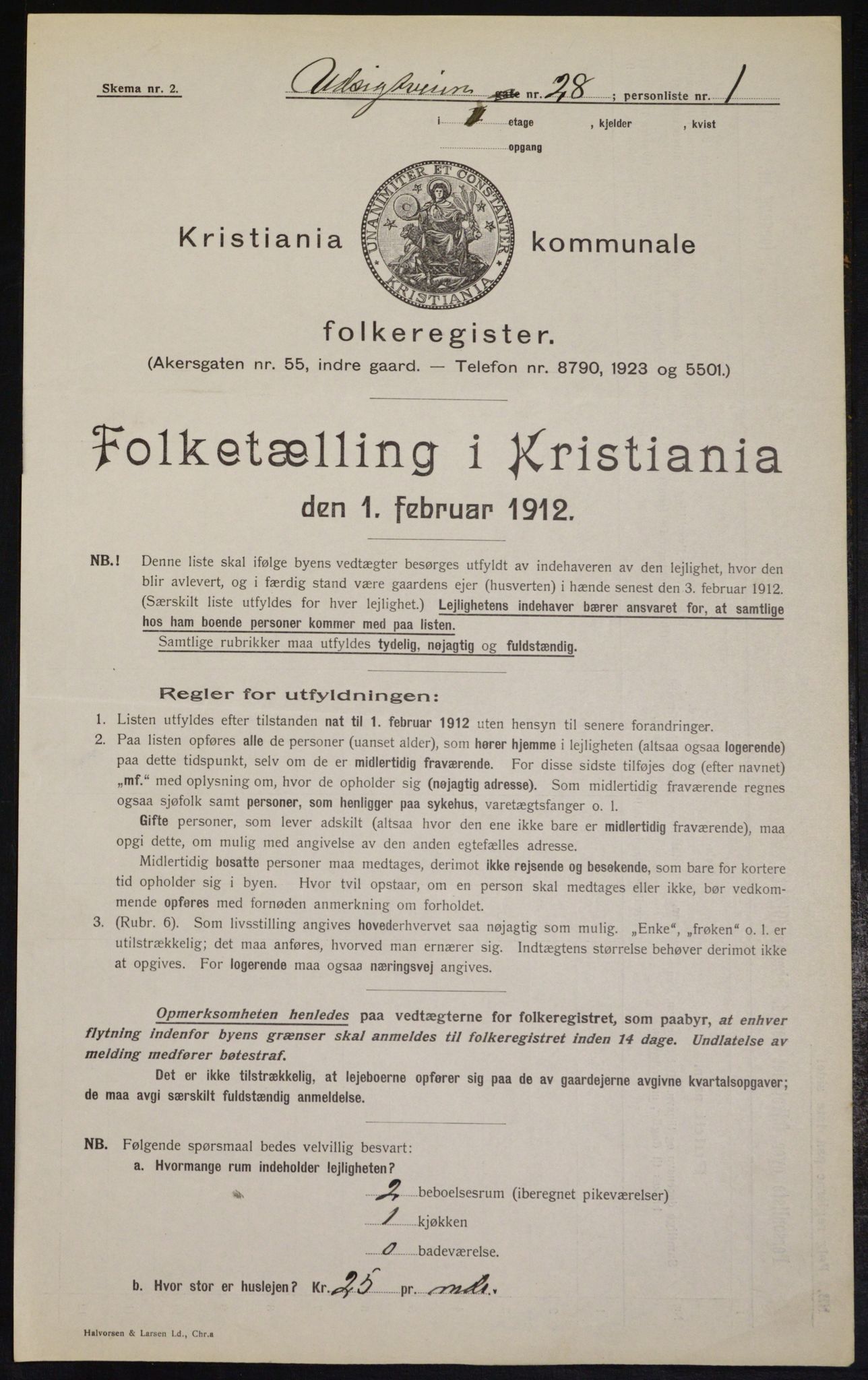 OBA, Municipal Census 1912 for Kristiania, 1912, p. 121385