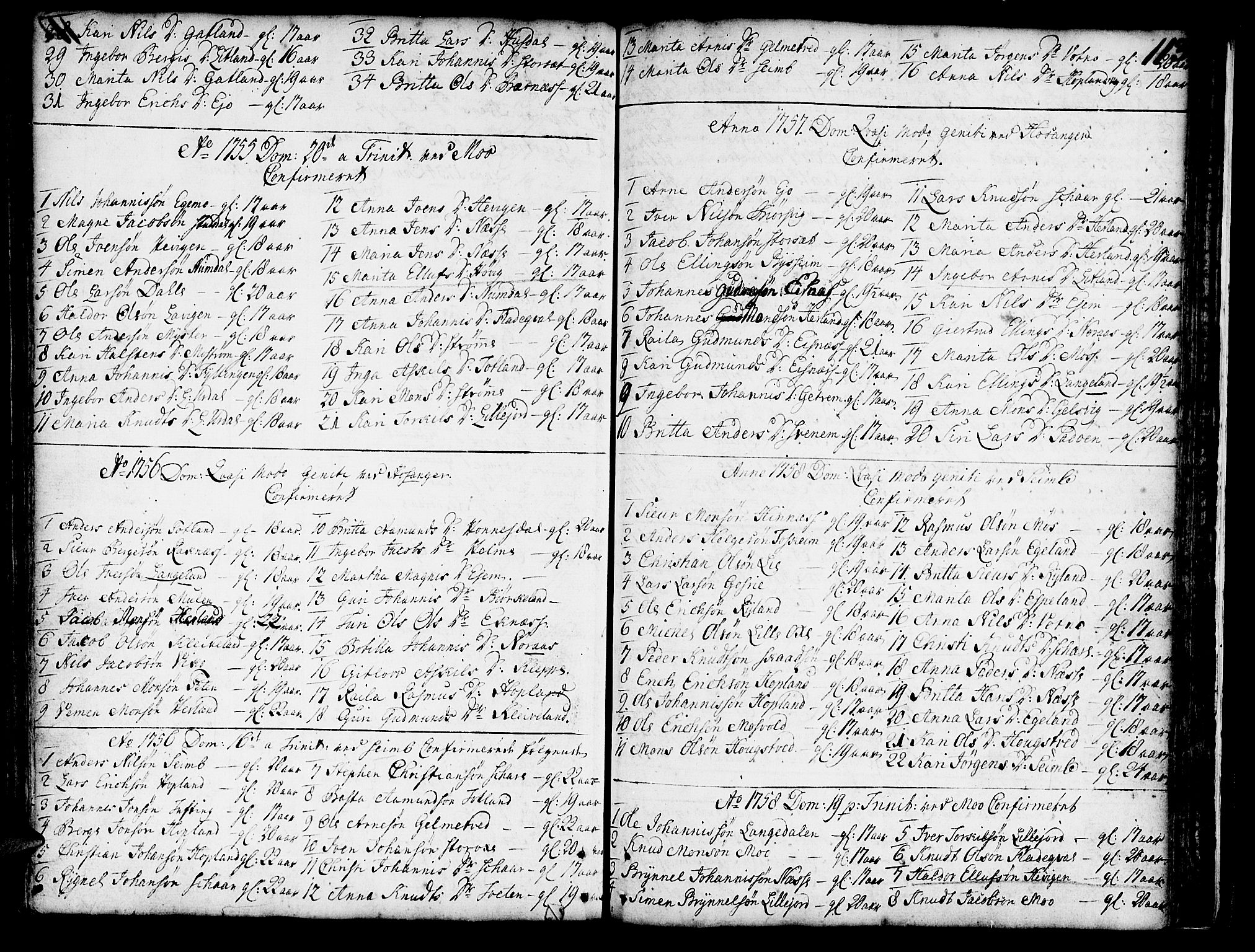 Hosanger sokneprestembete, AV/SAB-A-75801/H/Haa: Parish register (official) no. A 1 /1, 1750-1766, p. 113