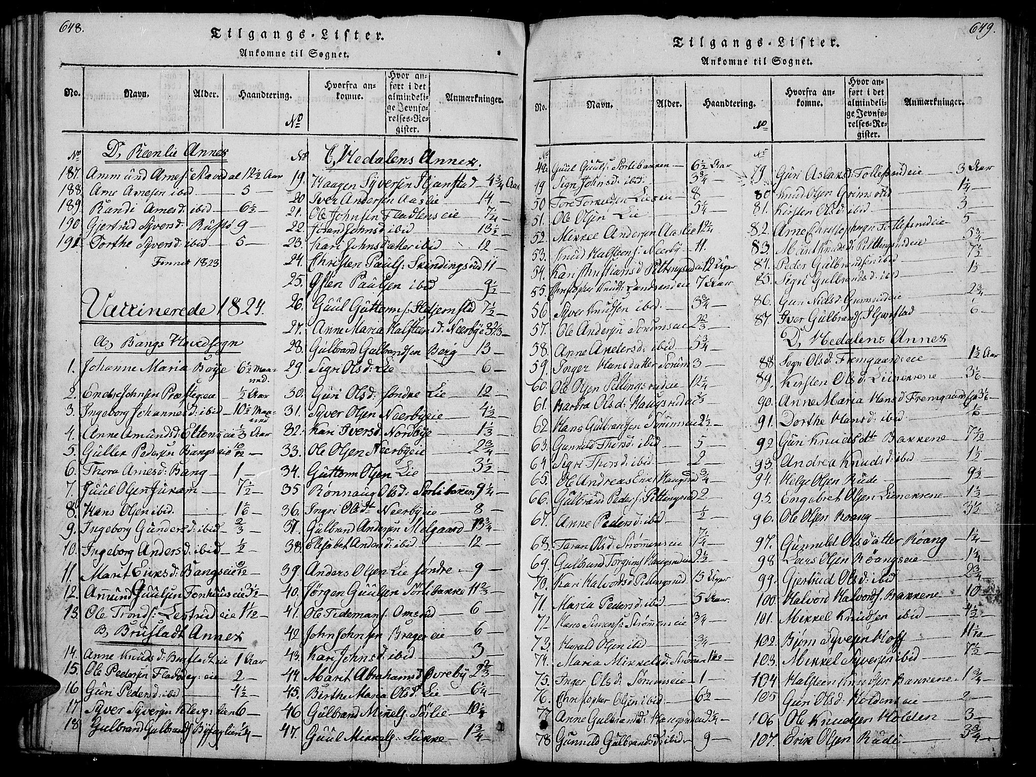 Sør-Aurdal prestekontor, SAH/PREST-128/H/Ha/Haa/L0002: Parish register (official) no. 2, 1815-1840, p. 648-649