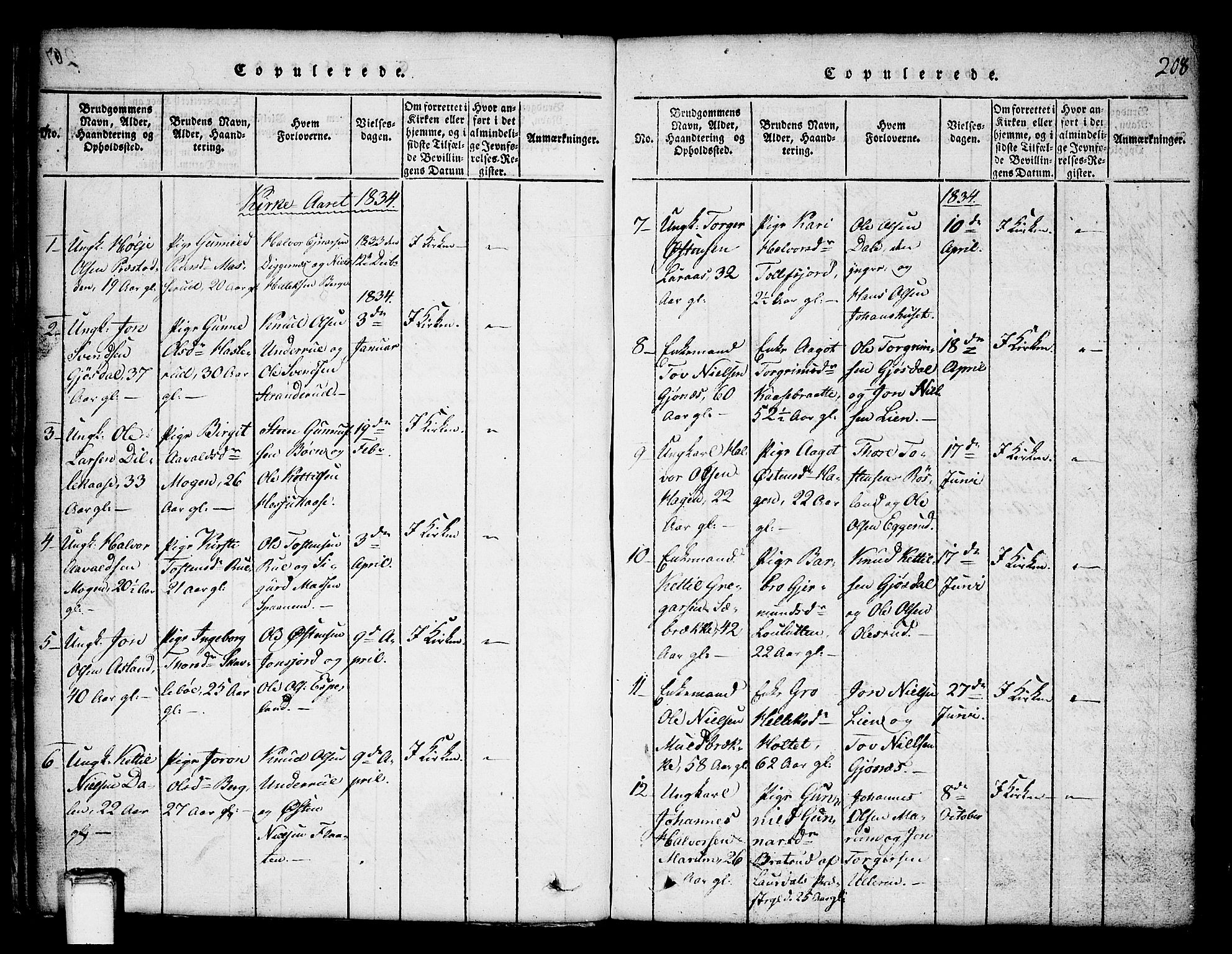 Tinn kirkebøker, SAKO/A-308/G/Ga/L0001: Parish register (copy) no. I 1, 1815-1850, p. 208