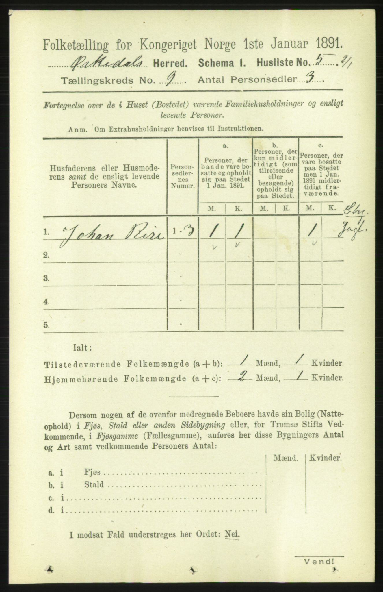 RA, 1891 census for 1638 Orkdal, 1891, p. 4222