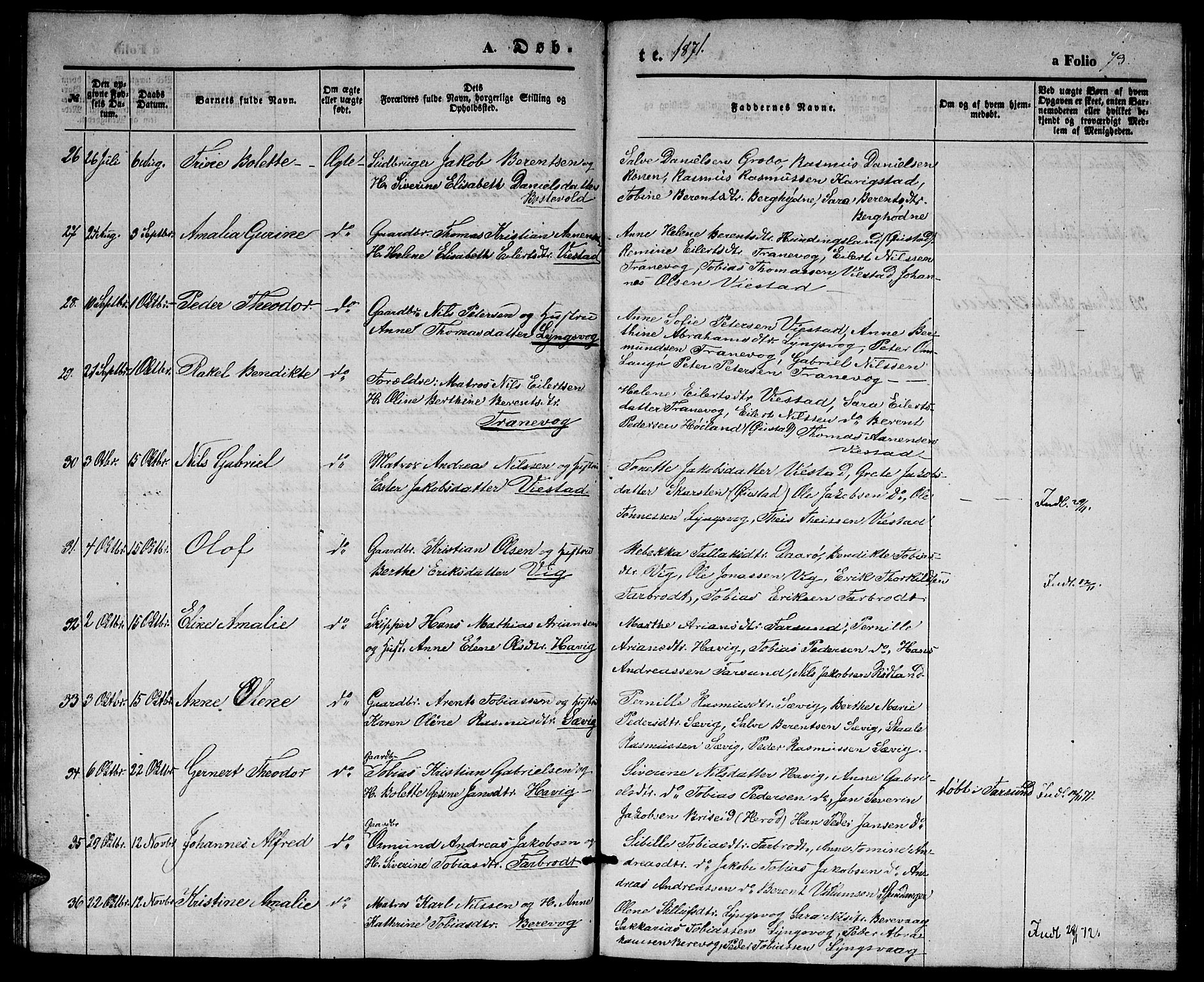 Herad sokneprestkontor, AV/SAK-1111-0018/F/Fb/Fbb/L0002: Parish register (copy) no. B 2, 1853-1871, p. 73