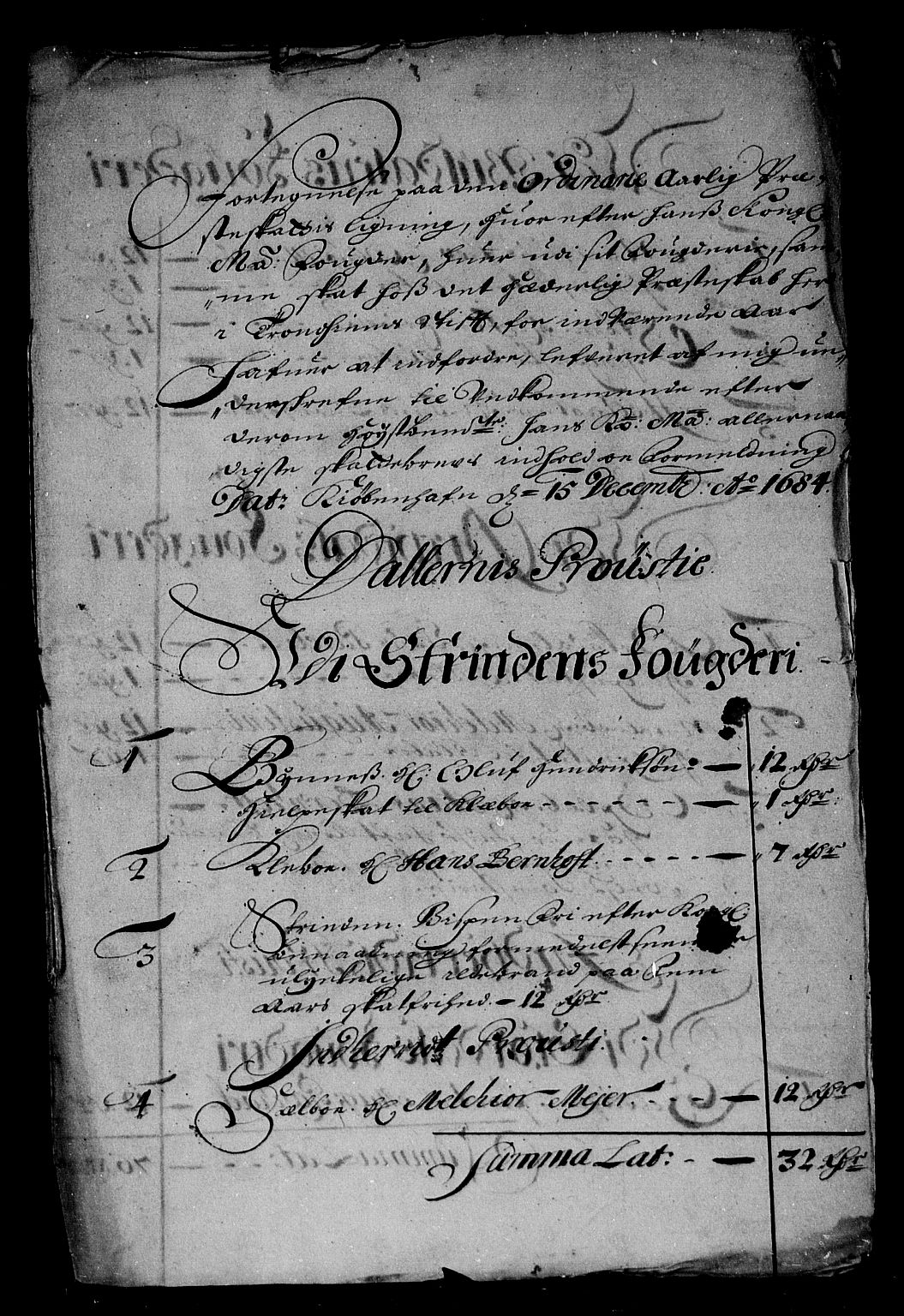 Rentekammeret inntil 1814, Reviderte regnskaper, Stiftamtstueregnskaper, Trondheim stiftamt og Nordland amt, AV/RA-EA-6044/R/Rg/L0077: Trondheim stiftamt og Nordland amt, 1684