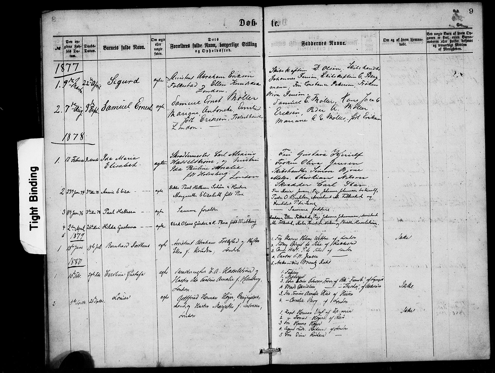  Den norske sjømannsmisjon i utlandet/London m/bistasjoner, SAB/SAB/PA-0103/H/Ha/L0001: Parish register (official) no. A 1, 1868-1887, p. 9