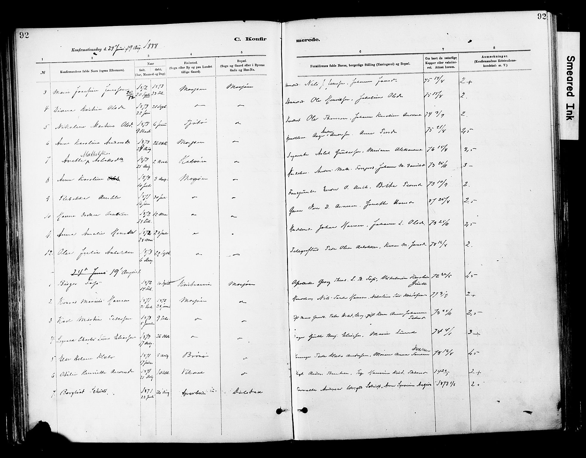 Ministerialprotokoller, klokkerbøker og fødselsregistre - Nordland, SAT/A-1459/820/L0296: Parish register (official) no. 820A17, 1880-1903, p. 92