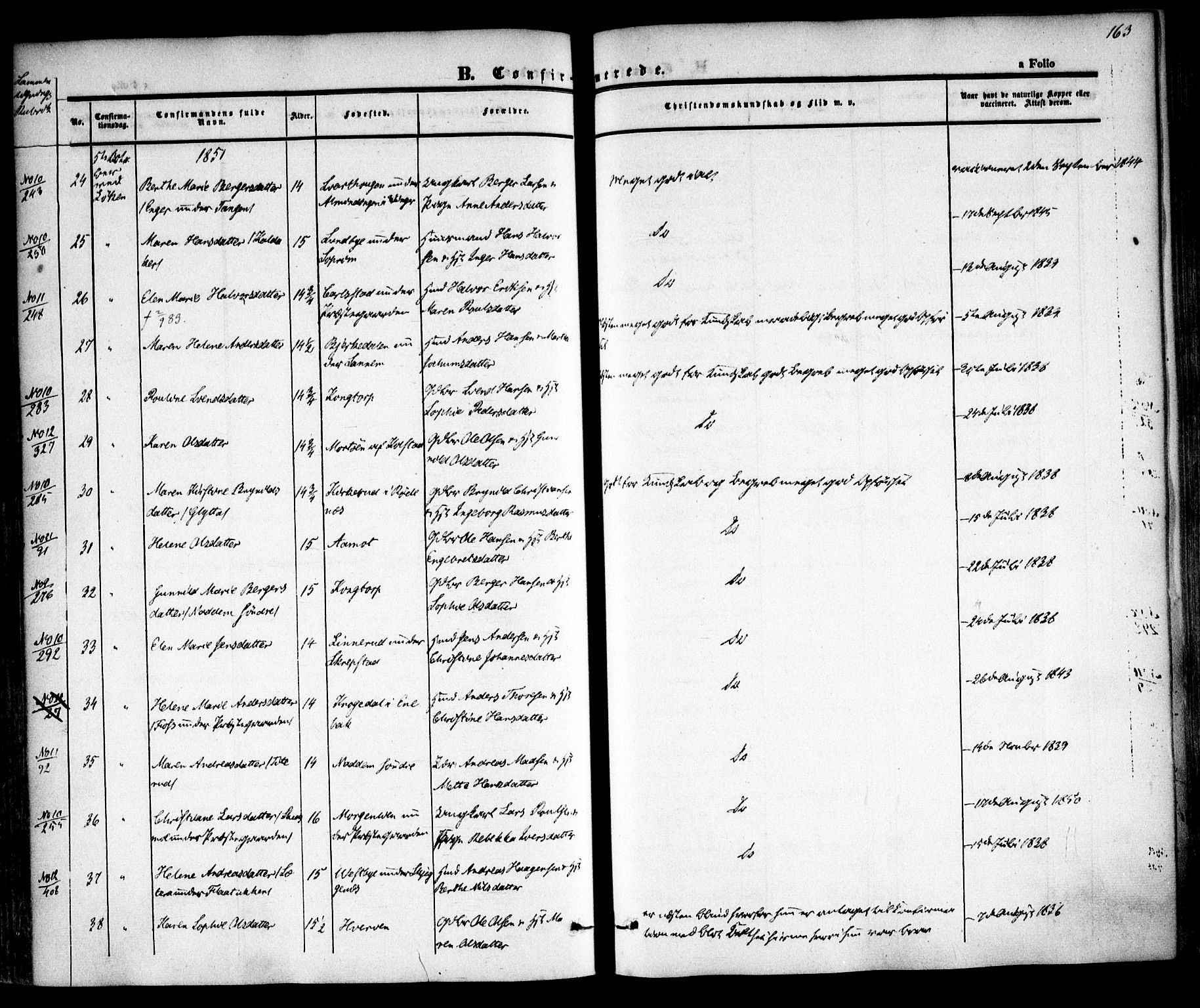 Høland prestekontor Kirkebøker, AV/SAO-A-10346a/F/Fa/L0009: Parish register (official) no. I 9, 1846-1853, p. 163