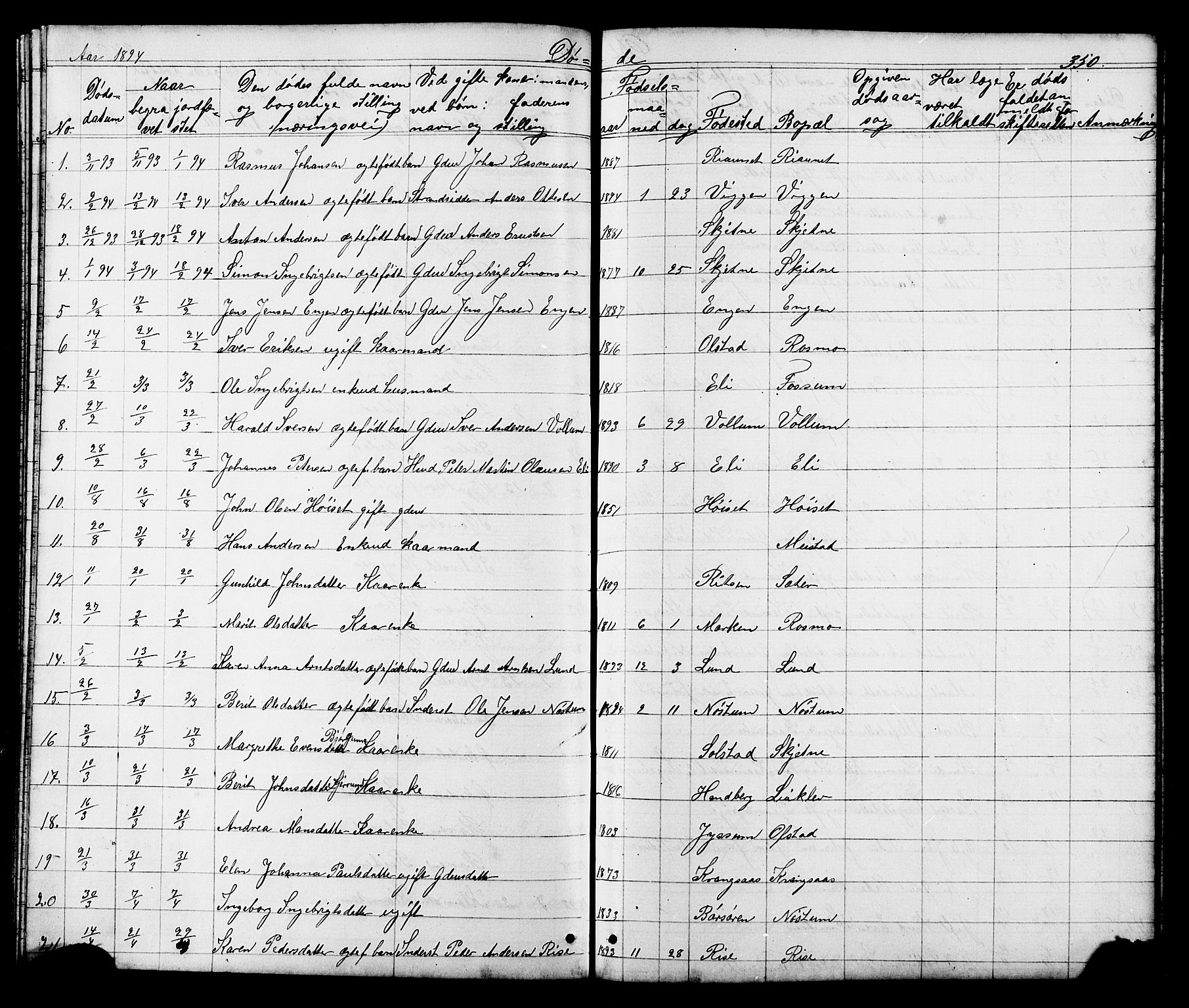 Ministerialprotokoller, klokkerbøker og fødselsregistre - Sør-Trøndelag, AV/SAT-A-1456/665/L0777: Parish register (copy) no. 665C02, 1867-1915, p. 350