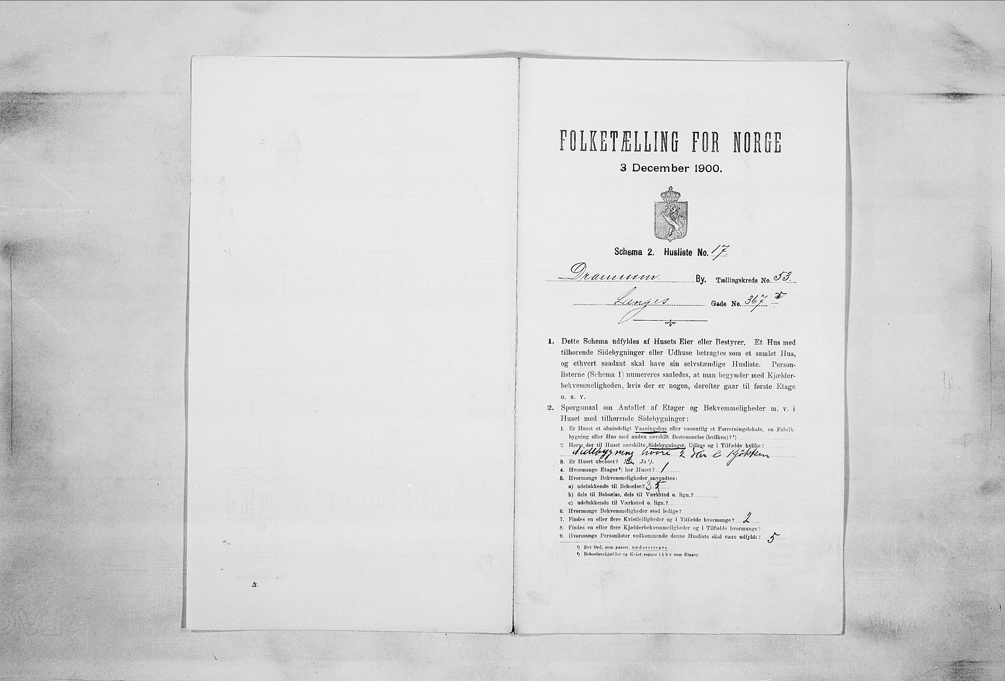 RA, 1900 census for Drammen, 1900, p. 9114