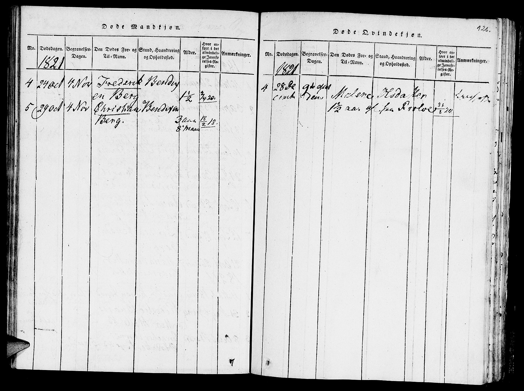 Ministerialprotokoller, klokkerbøker og fødselsregistre - Nord-Trøndelag, SAT/A-1458/723/L0234: Parish register (official) no. 723A05 /3, 1817-1821, p. 126