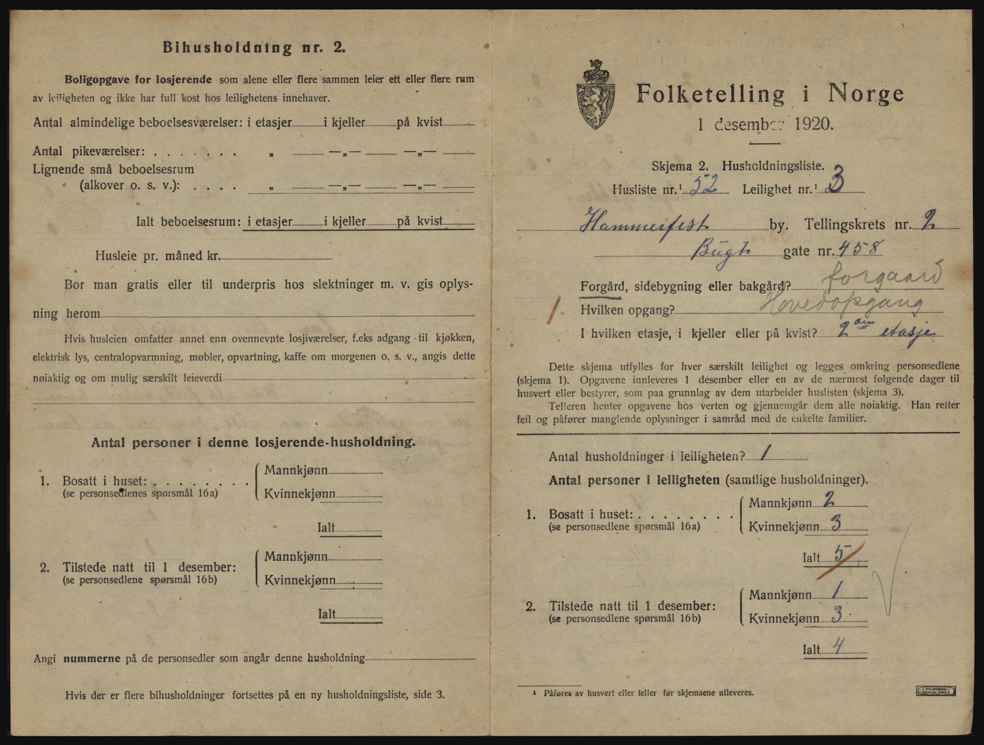 SATØ, 1920 census for Hammerfest, 1920, p. 2012