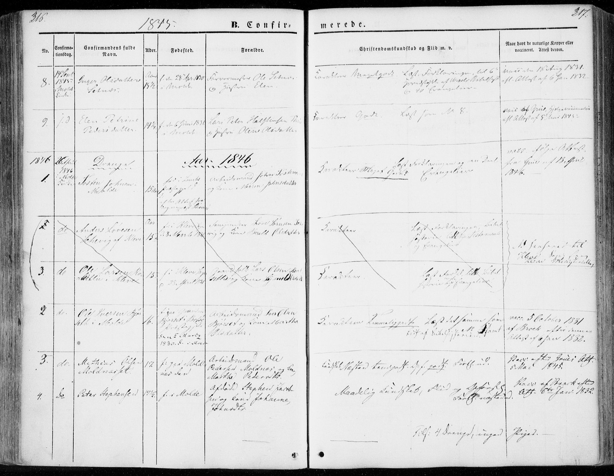 Ministerialprotokoller, klokkerbøker og fødselsregistre - Møre og Romsdal, SAT/A-1454/558/L0689: Parish register (official) no. 558A03, 1843-1872, p. 316-317