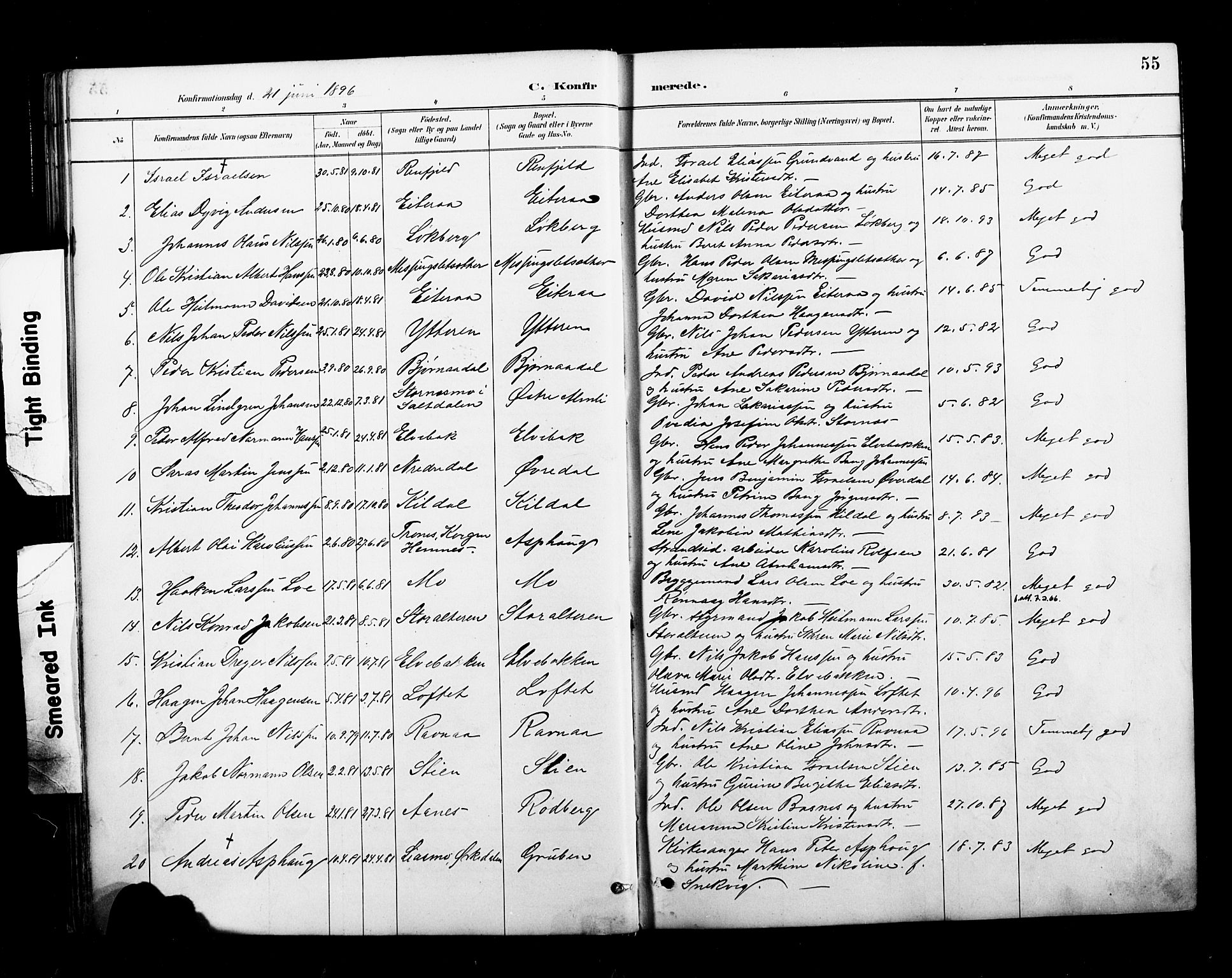 Ministerialprotokoller, klokkerbøker og fødselsregistre - Nordland, AV/SAT-A-1459/827/L0401: Parish register (official) no. 827A13, 1887-1905, p. 55