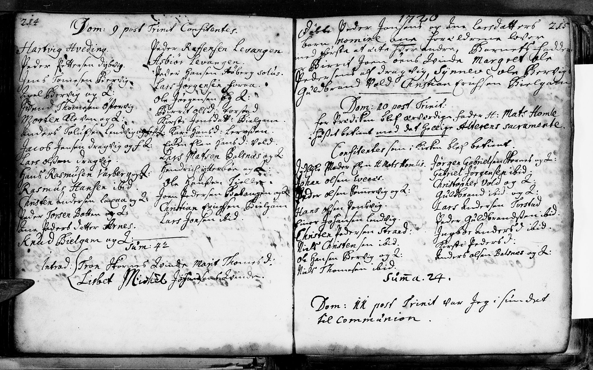 Ministerialprotokoller, klokkerbøker og fødselsregistre - Nordland, SAT/A-1459/863/L0890: Parish register (official) no. 863A02, 1714-1732, p. 214-215