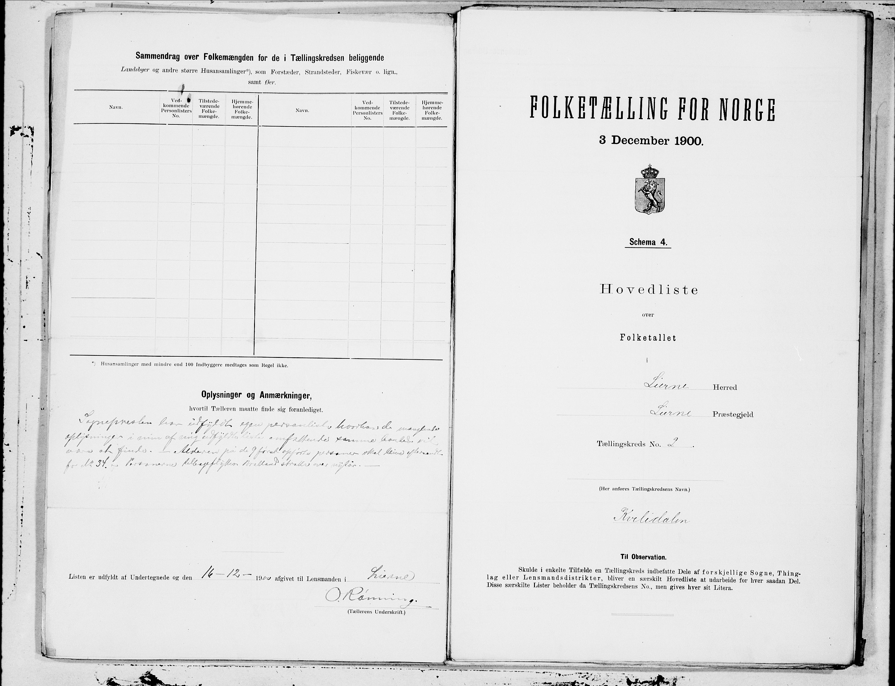 SAT, 1900 census for Lierne, 1900, p. 4