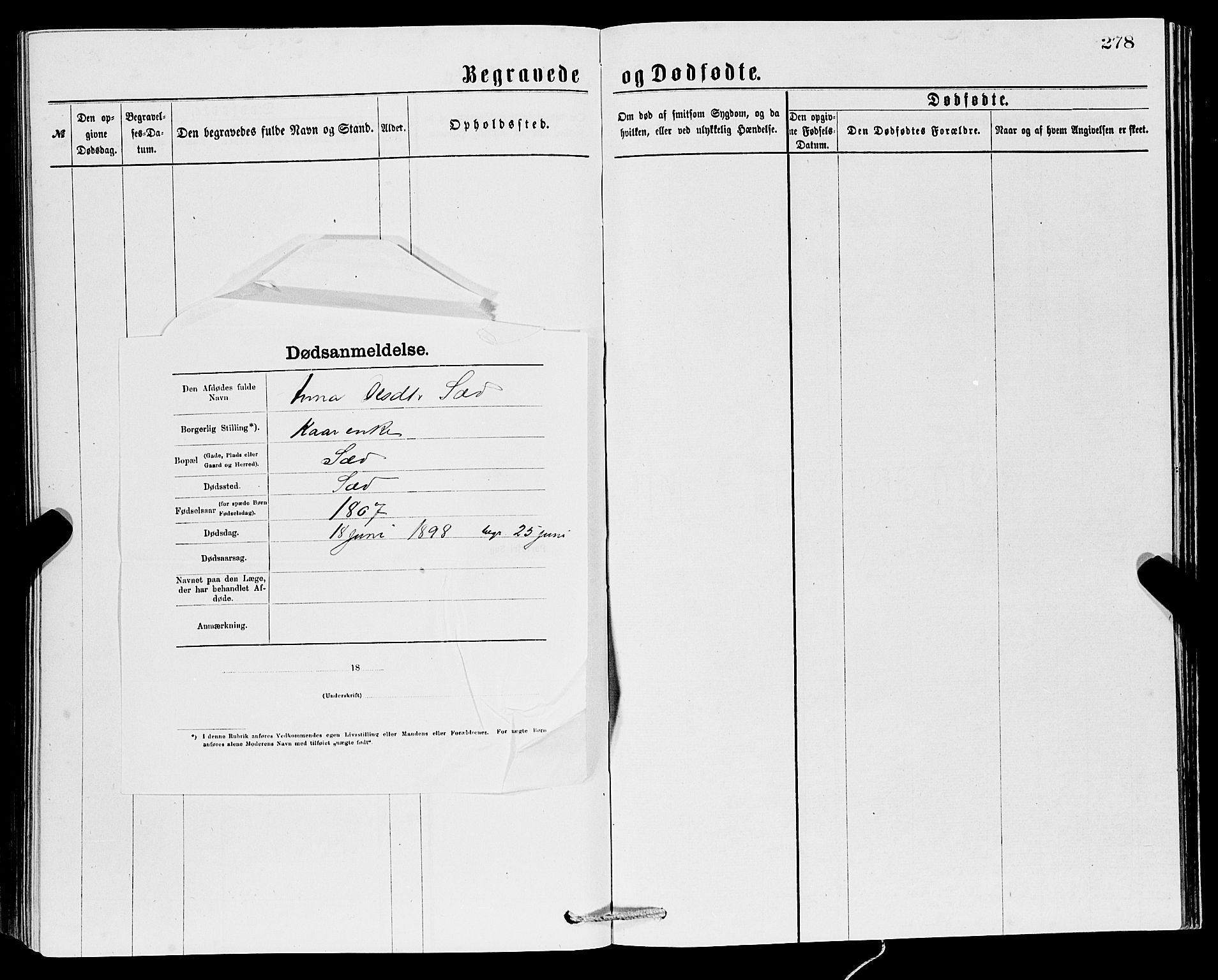 Ullensvang sokneprestembete, SAB/A-78701/H/Hab: Parish register (copy) no. C 2, 1871-1899, p. 278