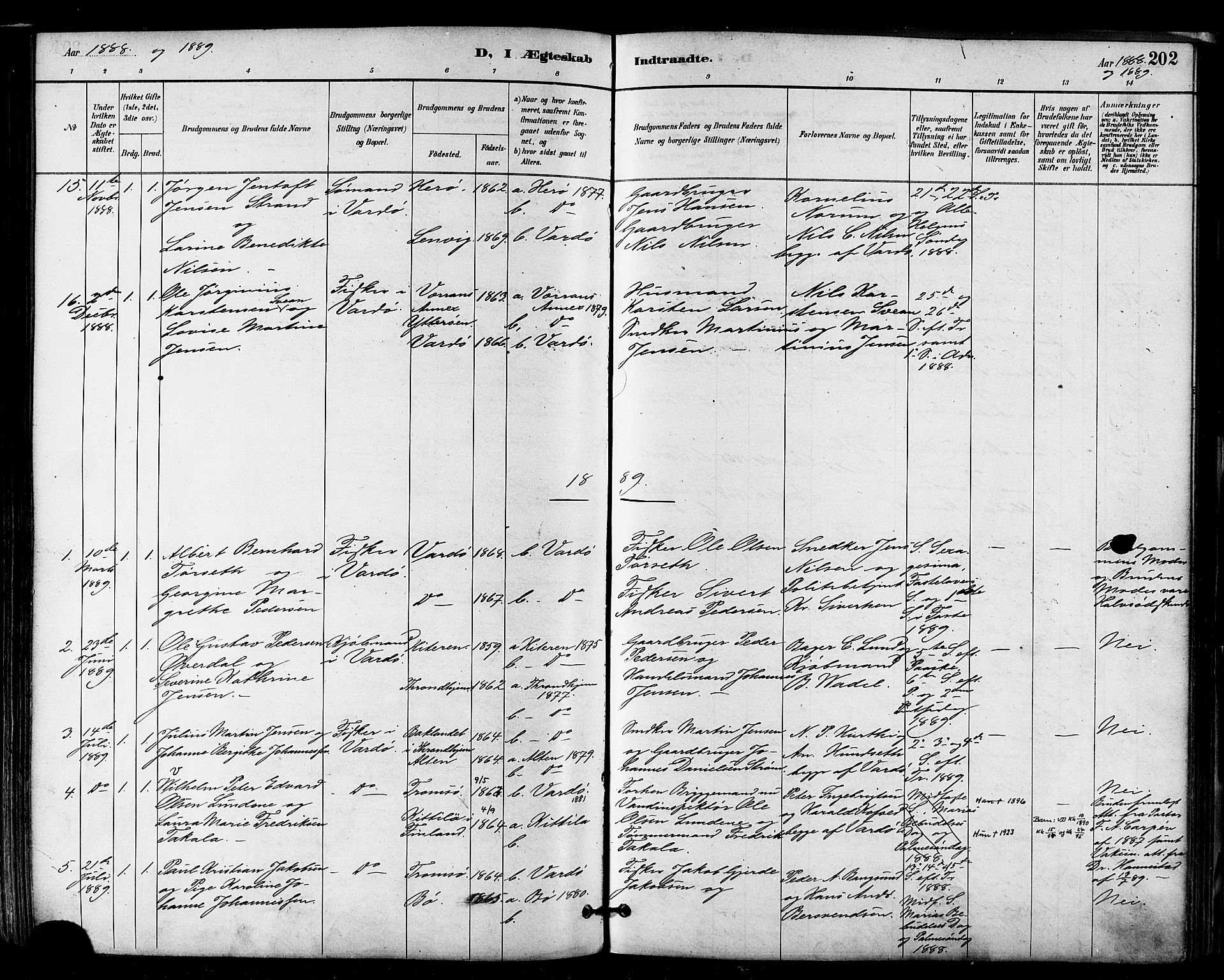 Vardø sokneprestkontor, SATØ/S-1332/H/Ha/L0007kirke: Parish register (official) no. 7, 1886-1897, p. 202