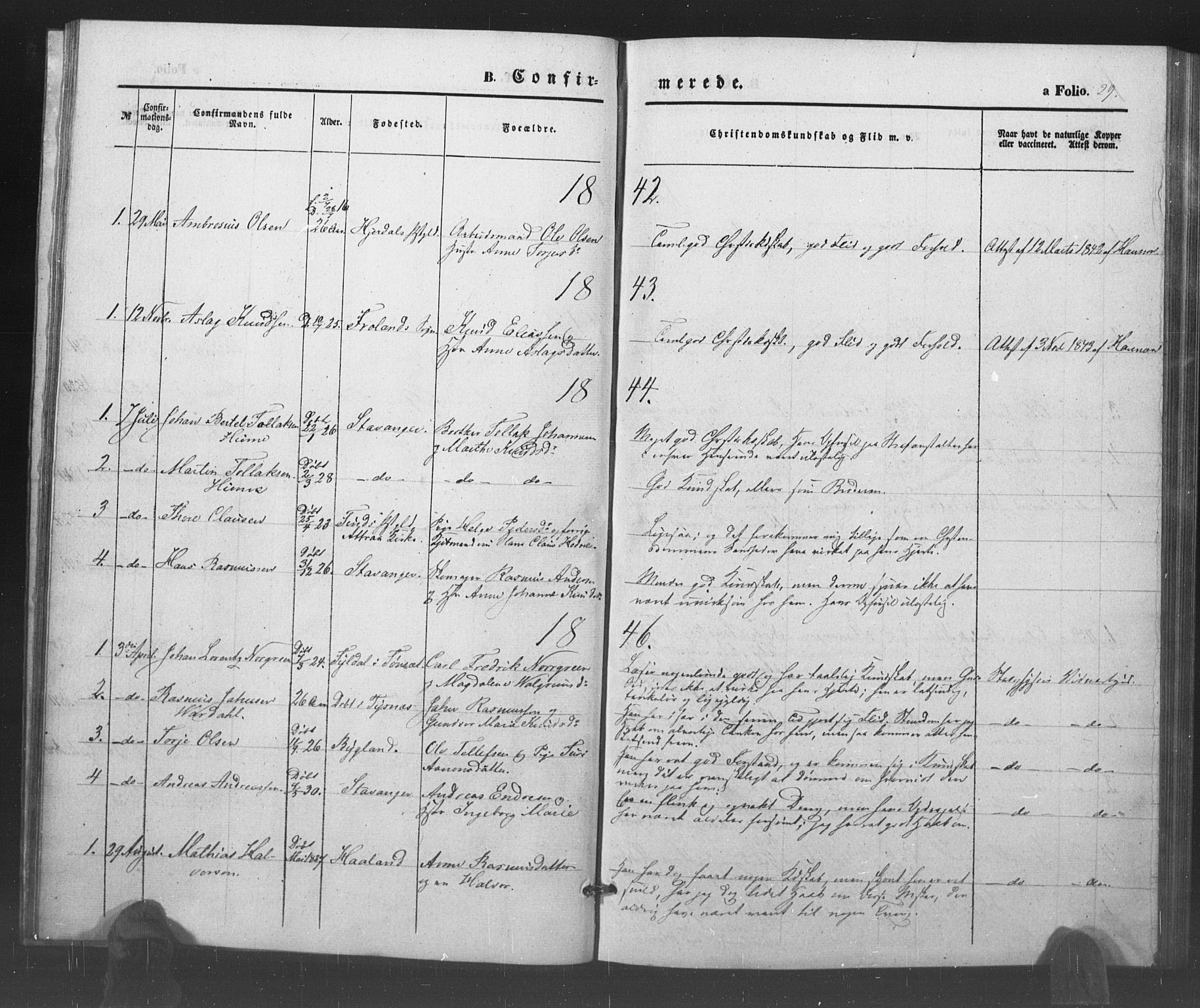 Kristiansand tukthus, SAK/1251-0009/I/Ih/L0001: Parish register (official) no. A 1, 1840-1875, p. 29