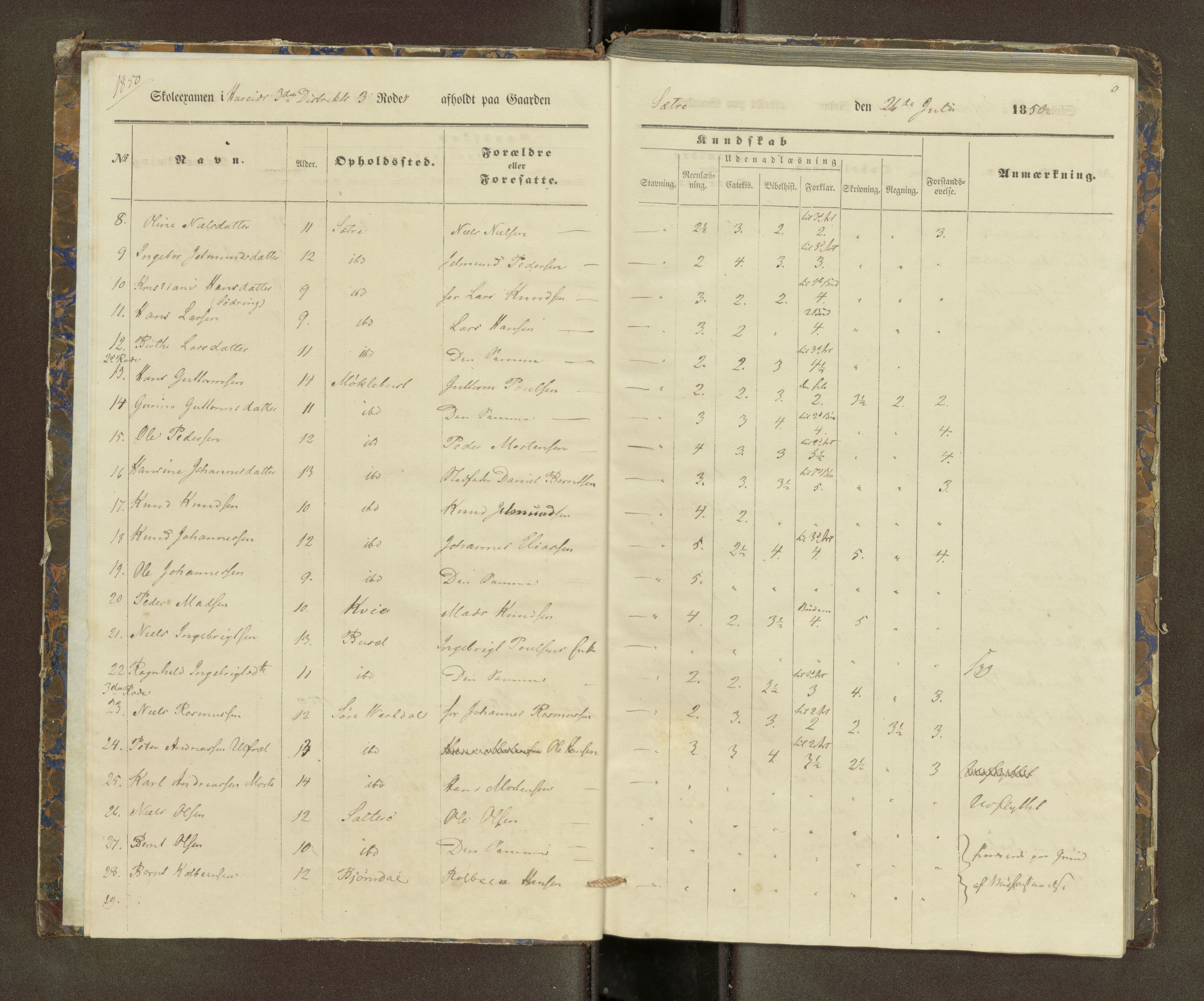 Ulstein sokneprestkontor, SAT/A-1005/1/III/III2/III2f/L0001: Skoleeksamensprotokoll, 1850-1861, p. 3