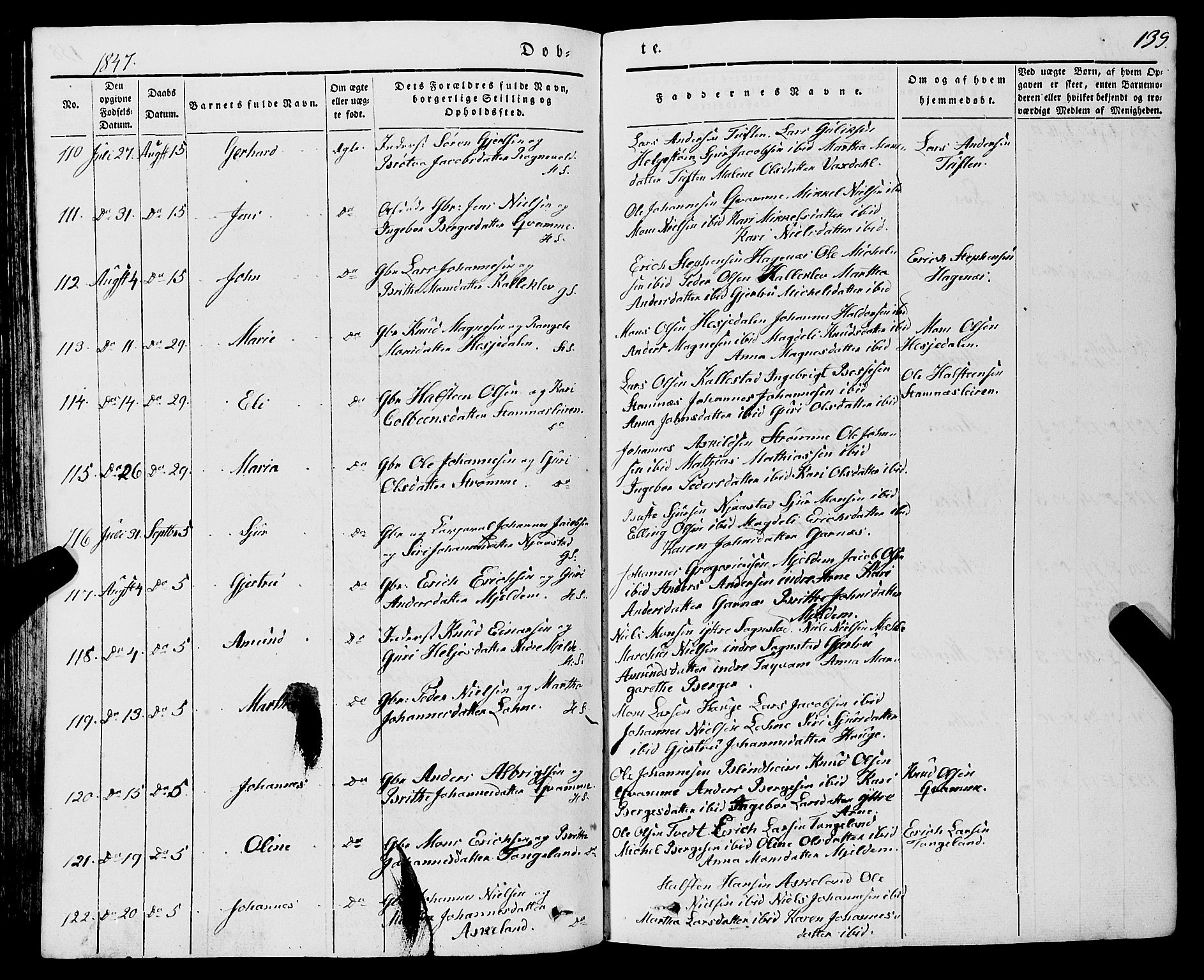 Haus sokneprestembete, SAB/A-75601/H/Haa: Parish register (official) no. A 15, 1838-1847, p. 139