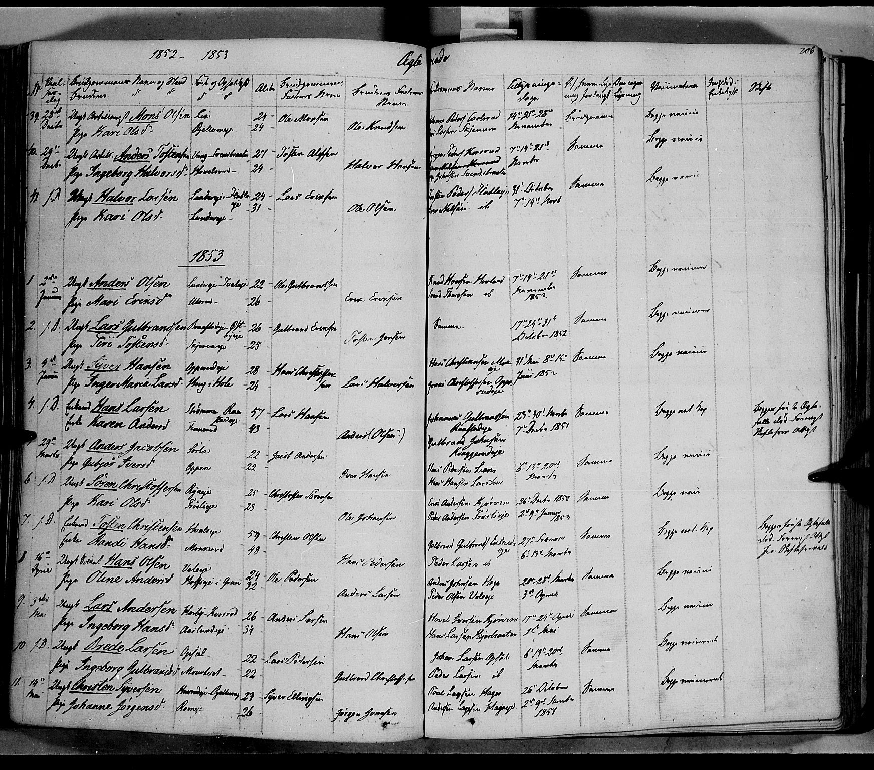 Jevnaker prestekontor, SAH/PREST-116/H/Ha/Haa/L0006: Parish register (official) no. 6, 1837-1857, p. 206