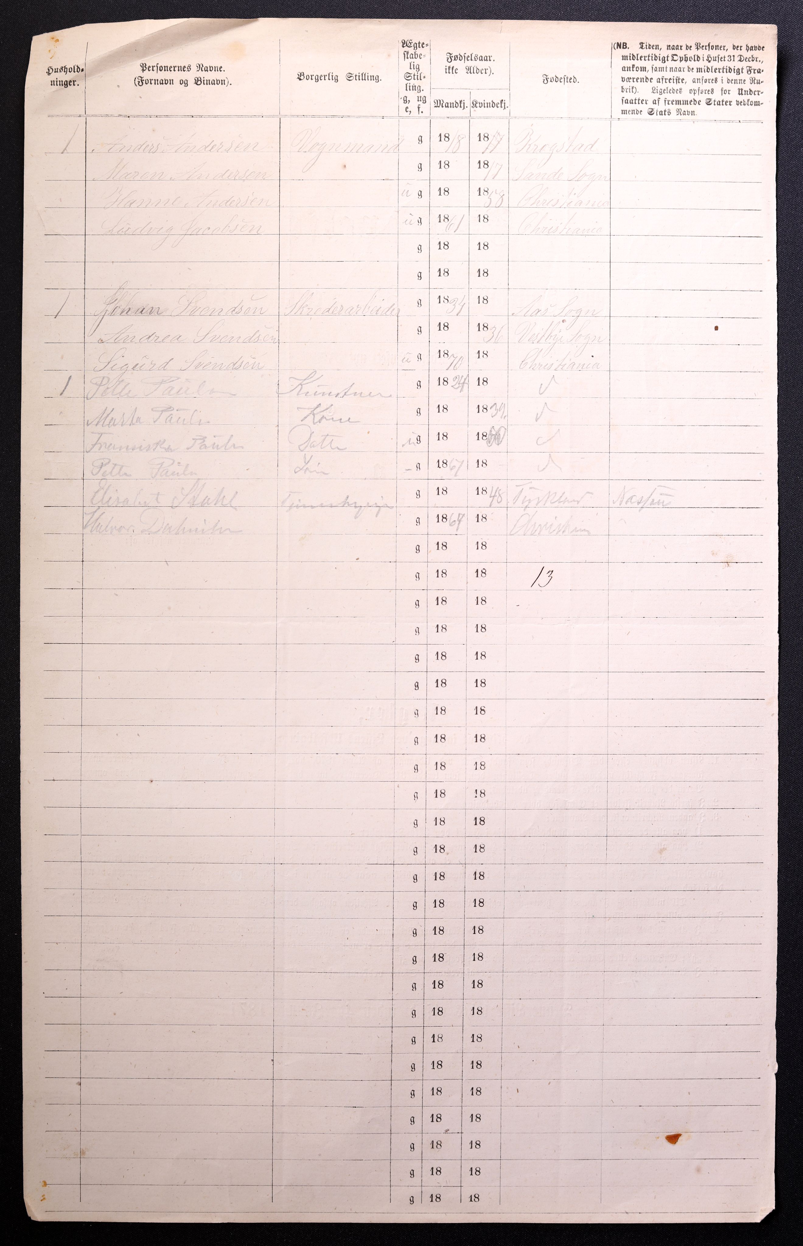 RA, 1870 census for 0301 Kristiania, 1870, p. 2017