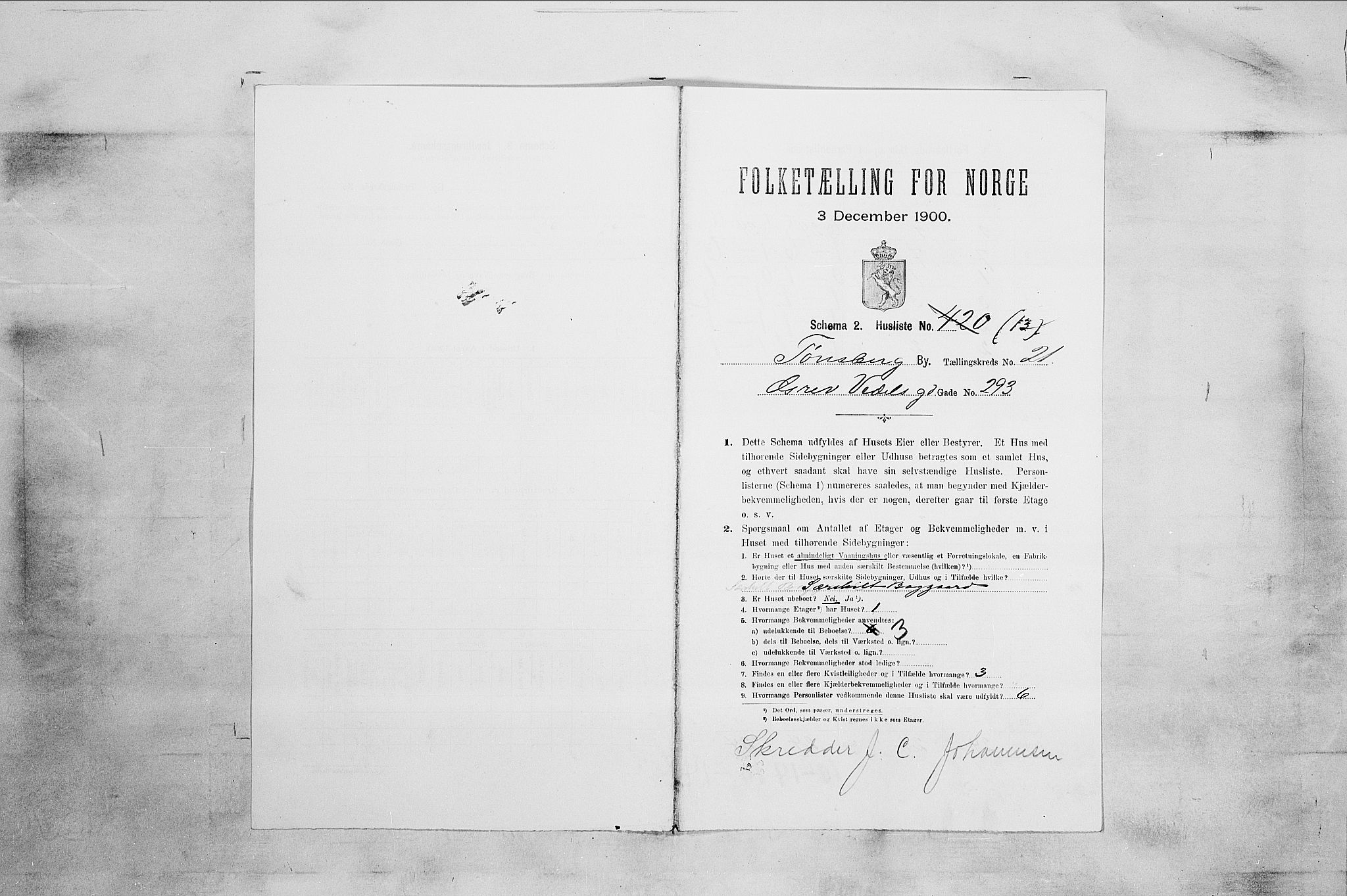 RA, 1900 census for Tønsberg, 1900, p. 3396