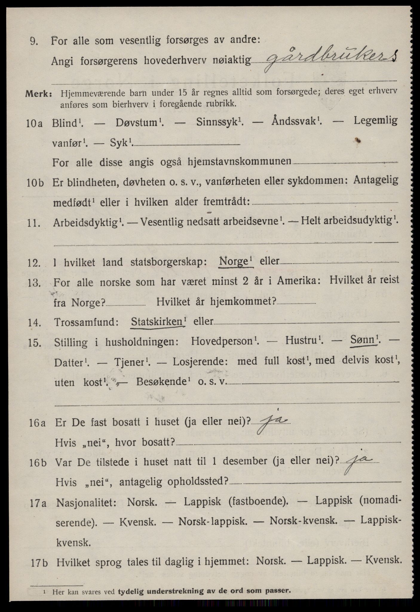 SAT, 1920 census for Oppdal, 1920, p. 2652