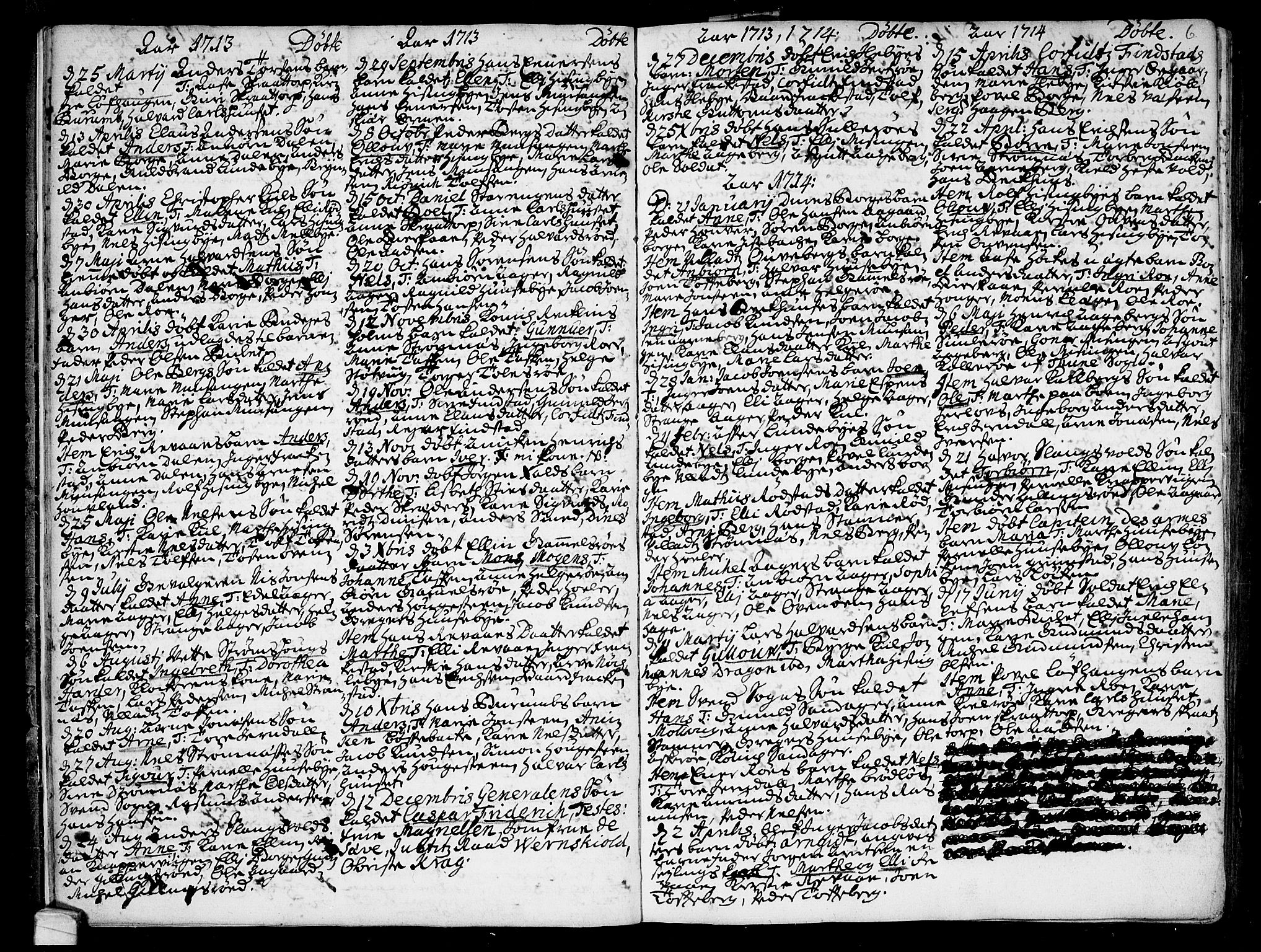 Råde prestekontor kirkebøker, SAO/A-2009/F/Fa/L0001: Parish register (official) no. 1, 1707-1762, p. 6