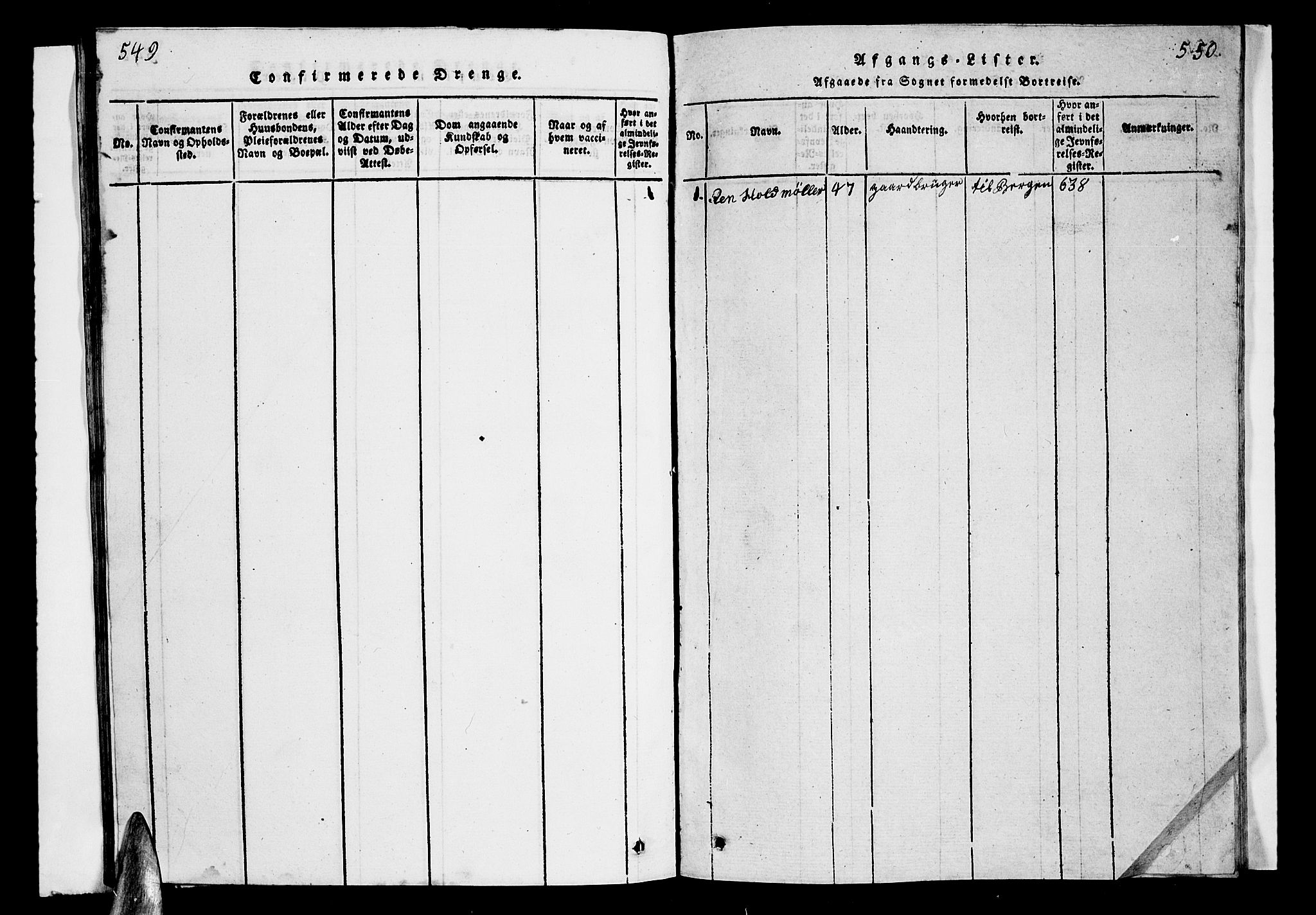 Ministerialprotokoller, klokkerbøker og fødselsregistre - Nordland, SAT/A-1459/899/L1446: Parish register (copy) no. 899C01, 1820-1868, p. 549-550