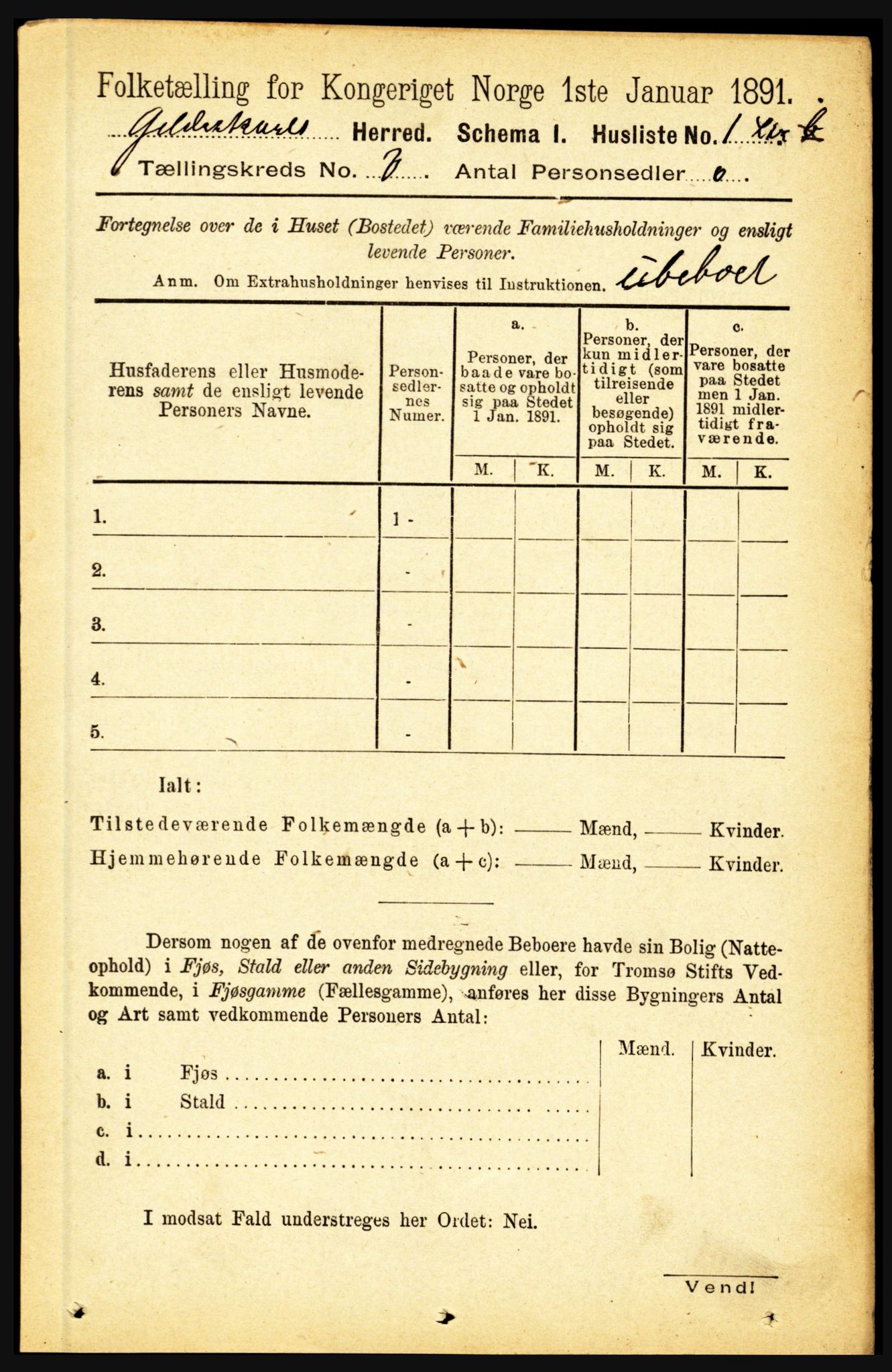 RA, 1891 census for 1838 Gildeskål, 1891, p. 714