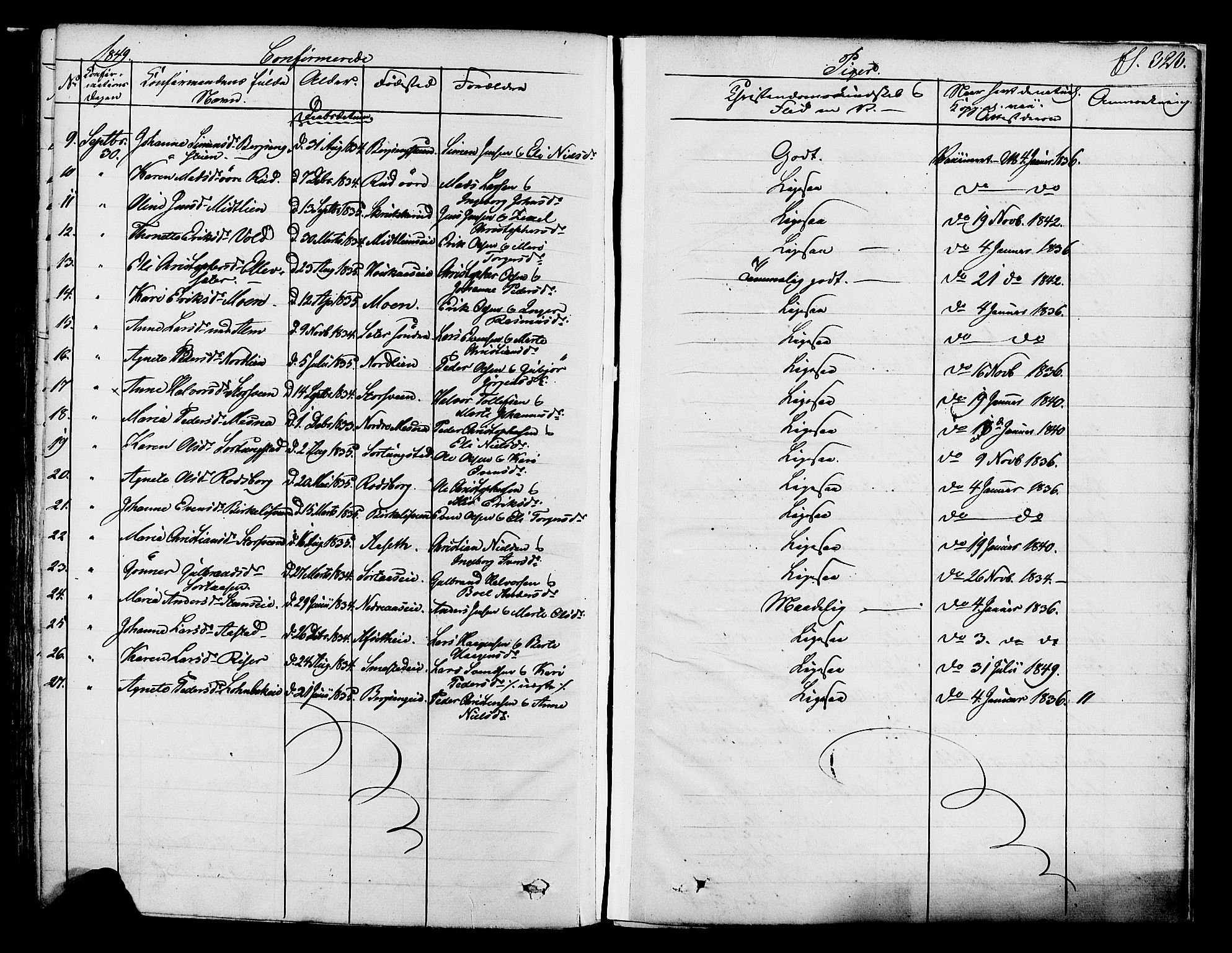 Ringsaker prestekontor, SAH/PREST-014/K/Ka/L0008: Parish register (official) no. 8, 1837-1850, p. 323