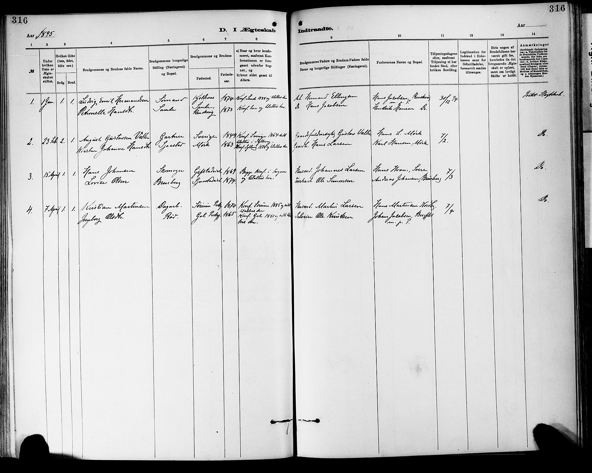 Lier kirkebøker, AV/SAKO-A-230/F/Fa/L0015: Parish register (official) no. I 15, 1883-1894, p. 316