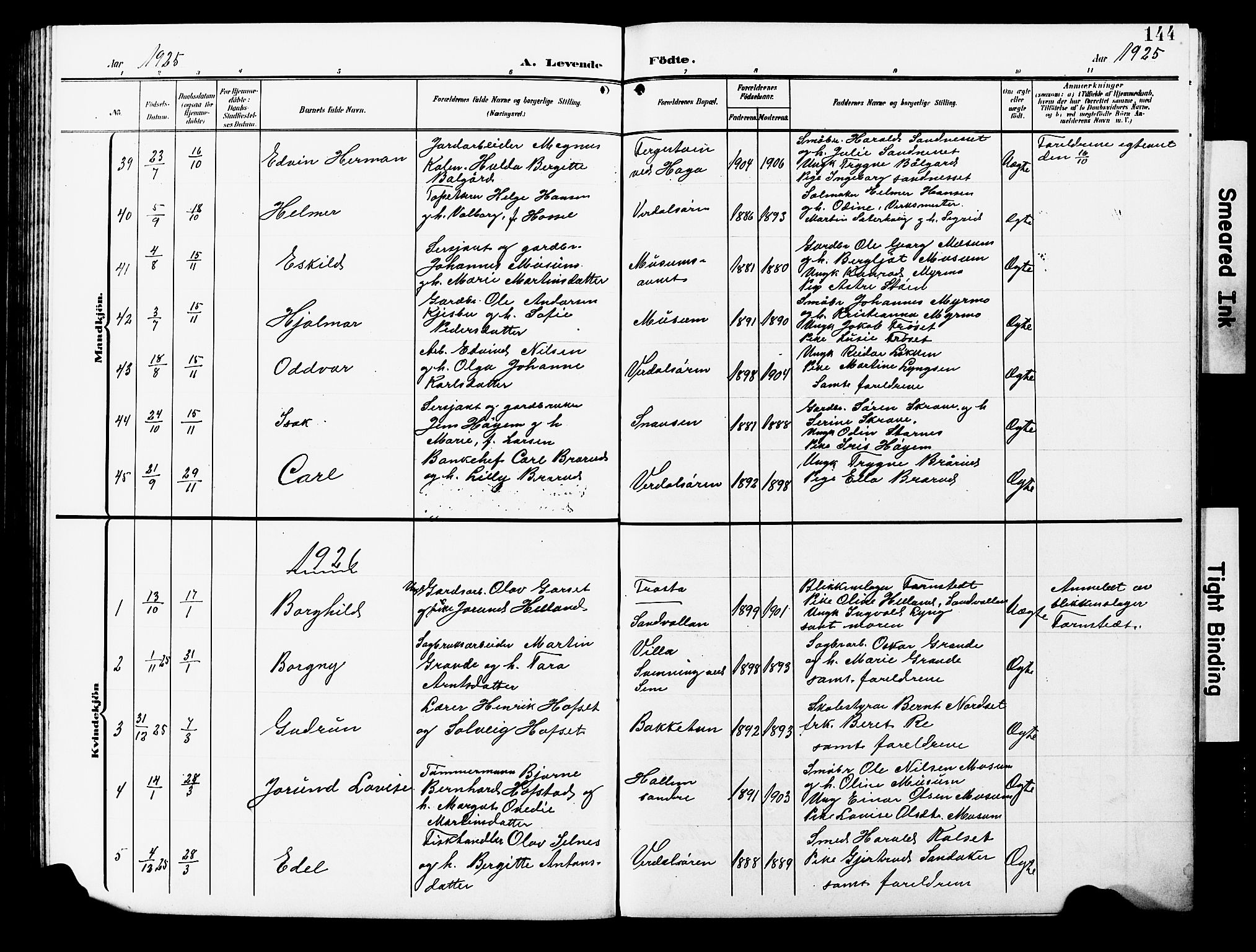 Ministerialprotokoller, klokkerbøker og fødselsregistre - Nord-Trøndelag, SAT/A-1458/723/L0258: Parish register (copy) no. 723C06, 1908-1927, p. 144