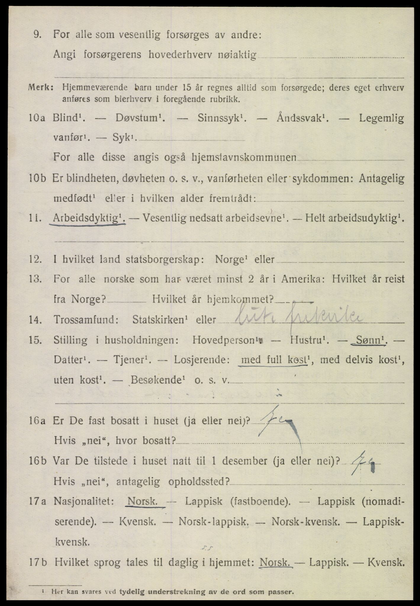 SAT, 1920 census for Meløy, 1920, p. 3716