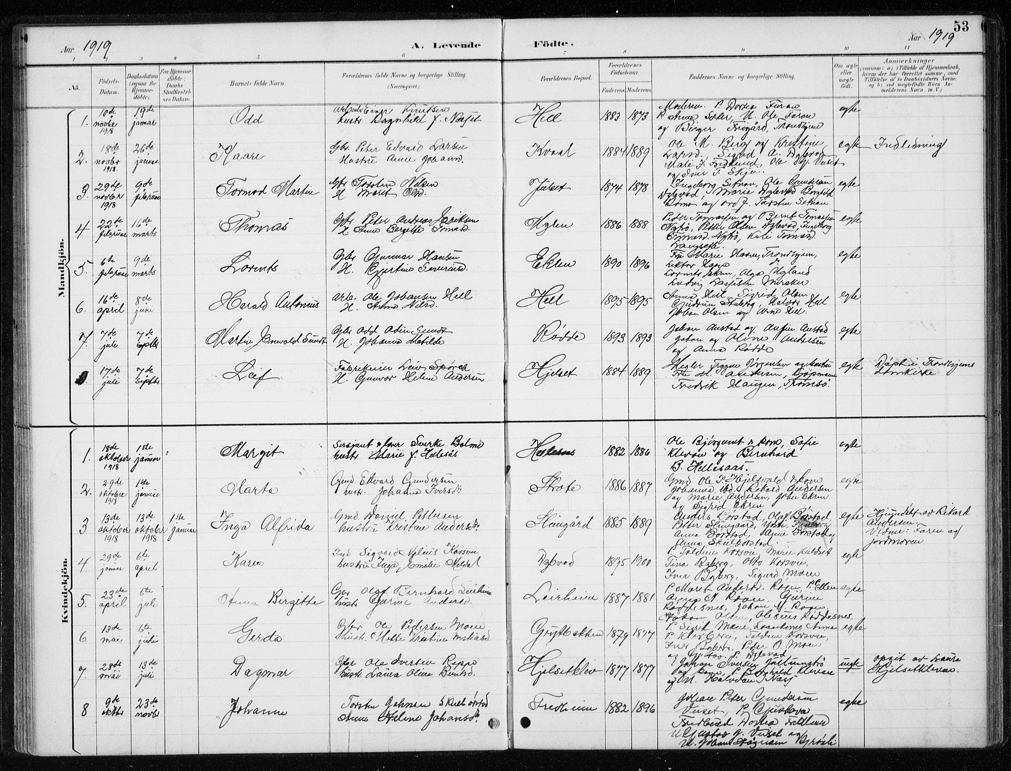 Ministerialprotokoller, klokkerbøker og fødselsregistre - Nord-Trøndelag, SAT/A-1458/710/L0096: Parish register (copy) no. 710C01, 1892-1925, p. 53