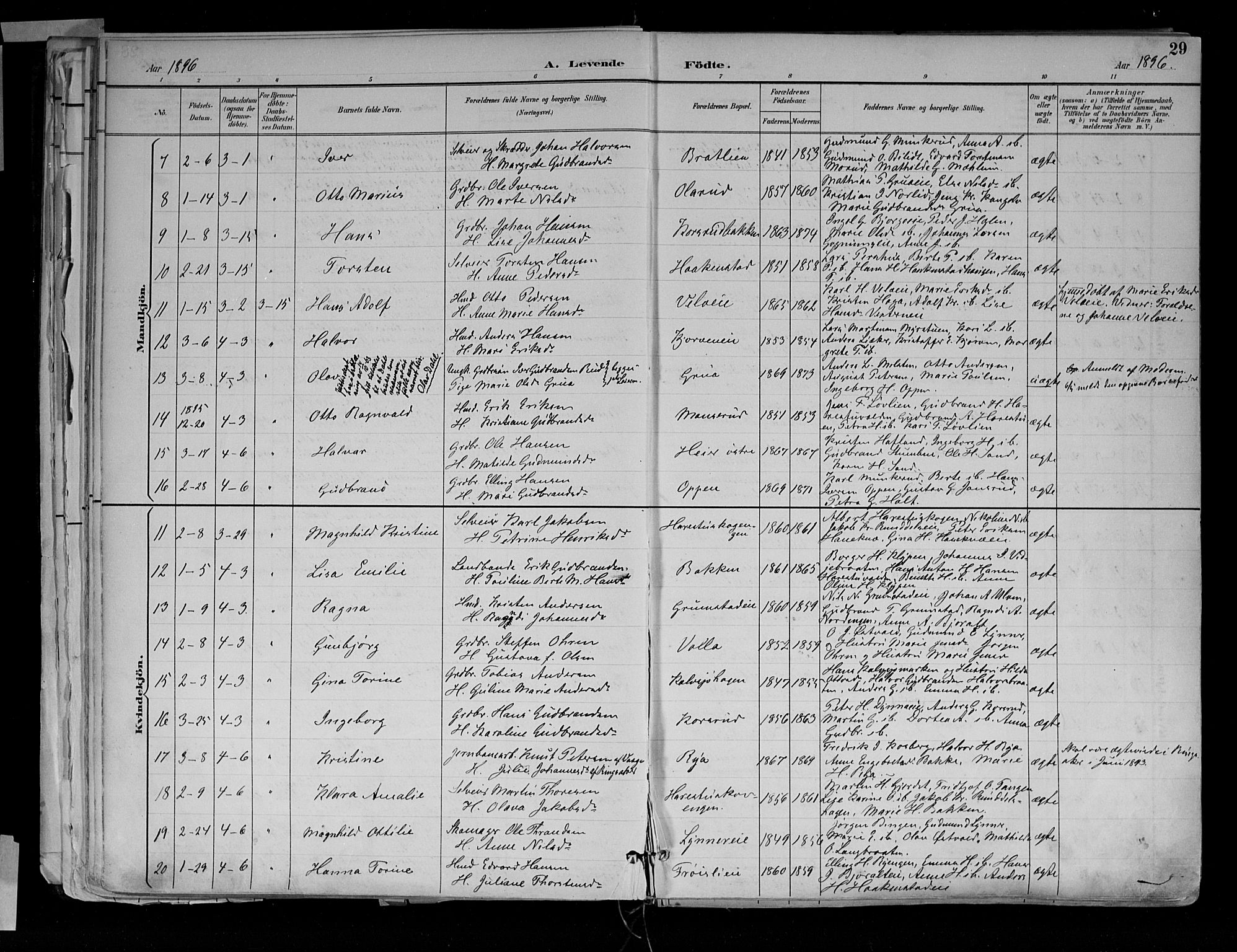 Jevnaker prestekontor, SAH/PREST-116/H/Ha/Haa/L0010: Parish register (official) no. 10, 1891-1906, p. 29