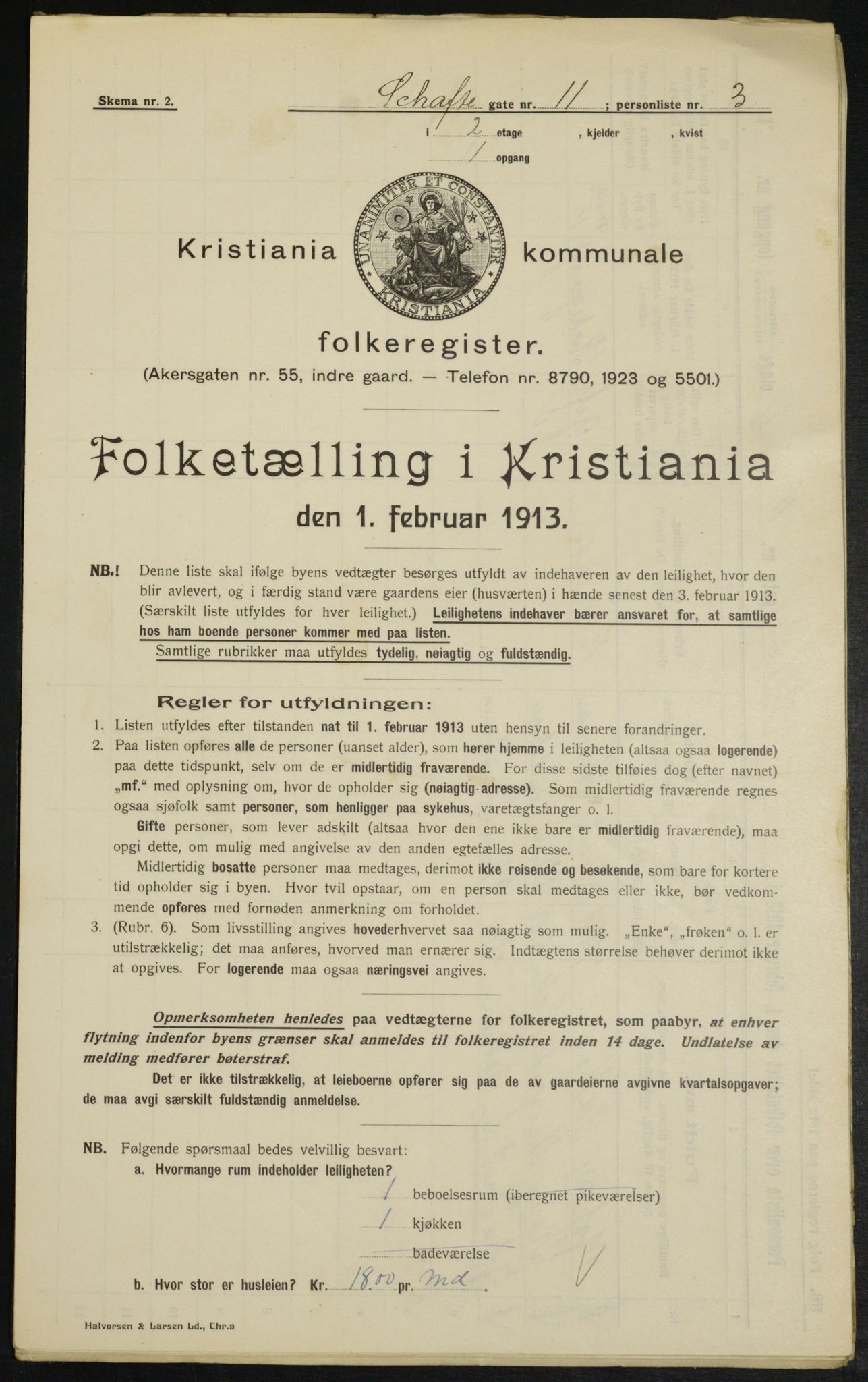 OBA, Municipal Census 1913 for Kristiania, 1913, p. 89376