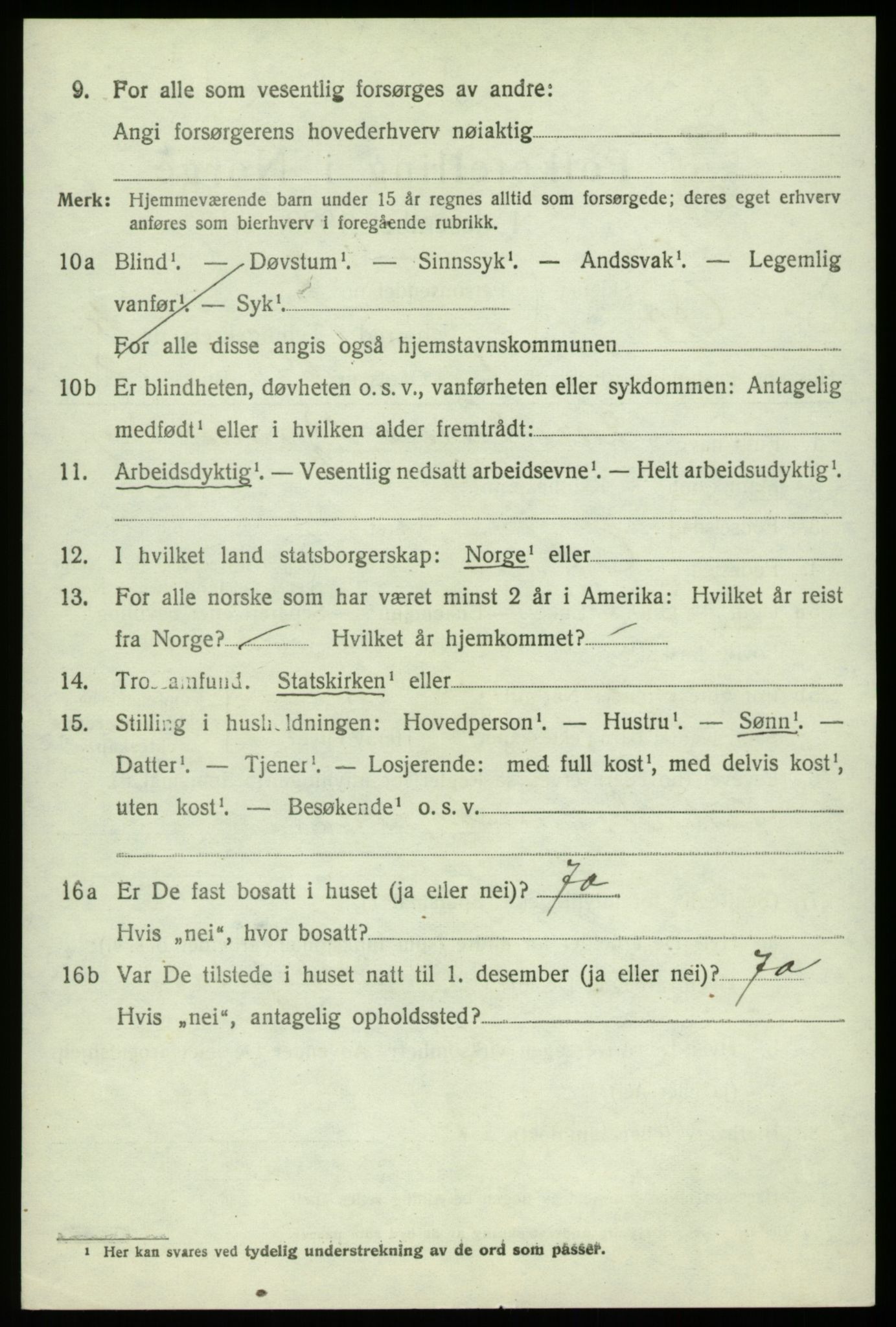 SAB, 1920 census for Os, 1920, p. 8221