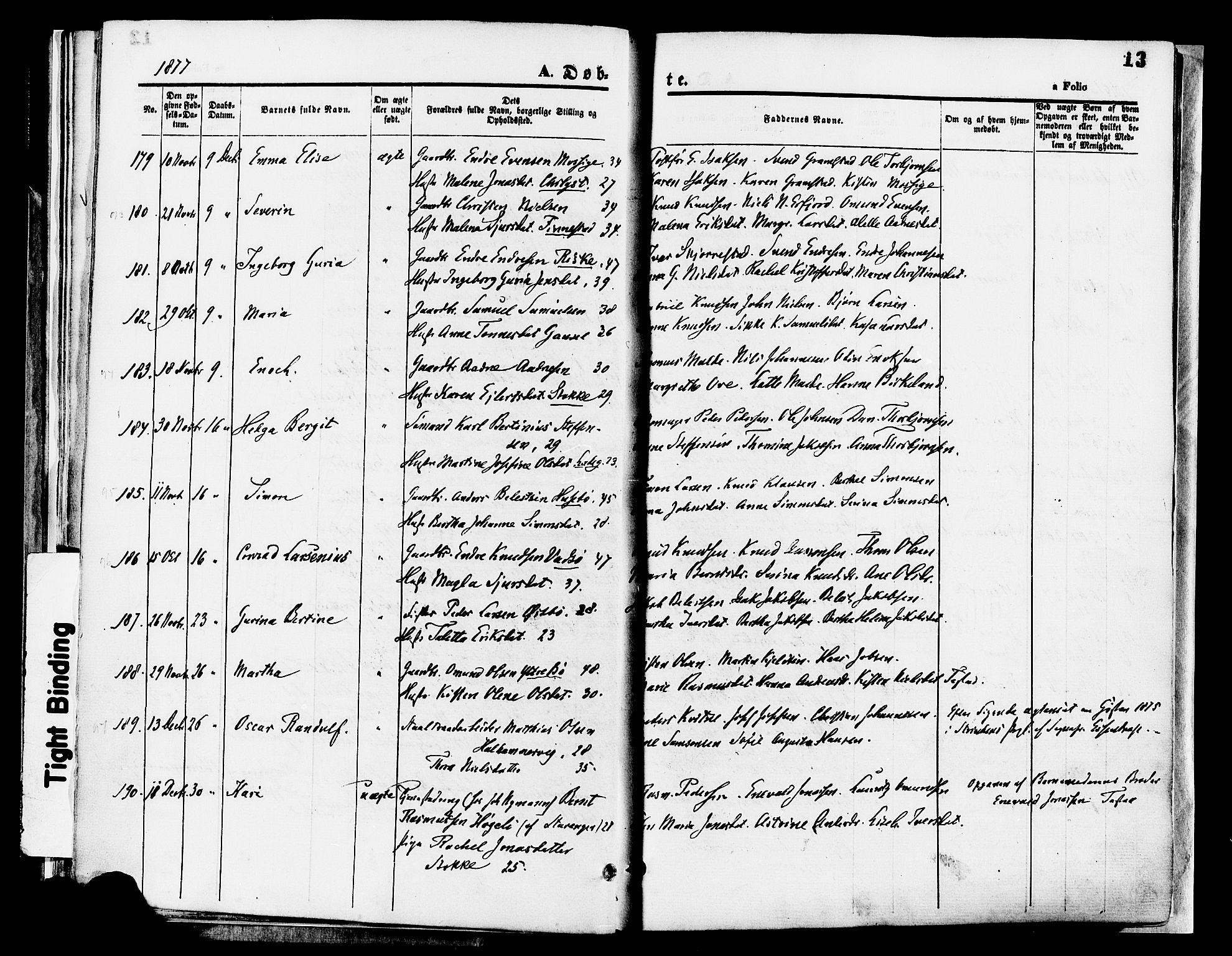 Hetland sokneprestkontor, SAST/A-101826/30/30BA/L0008: Parish register (official) no. A 8, 1877-1884, p. 13