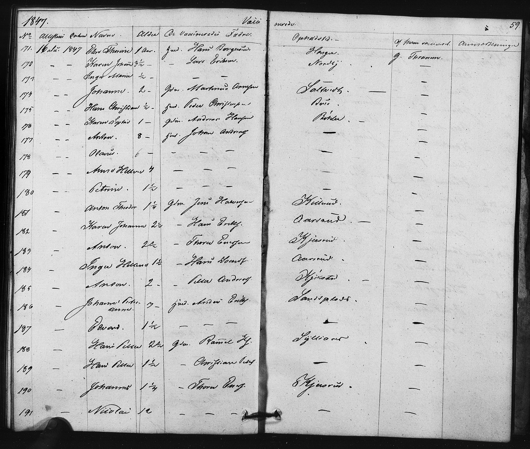 Enebakk prestekontor Kirkebøker, SAO/A-10171c/F/Fa/L0015: Parish register (official) no. I 15, 1830-1867, p. 59