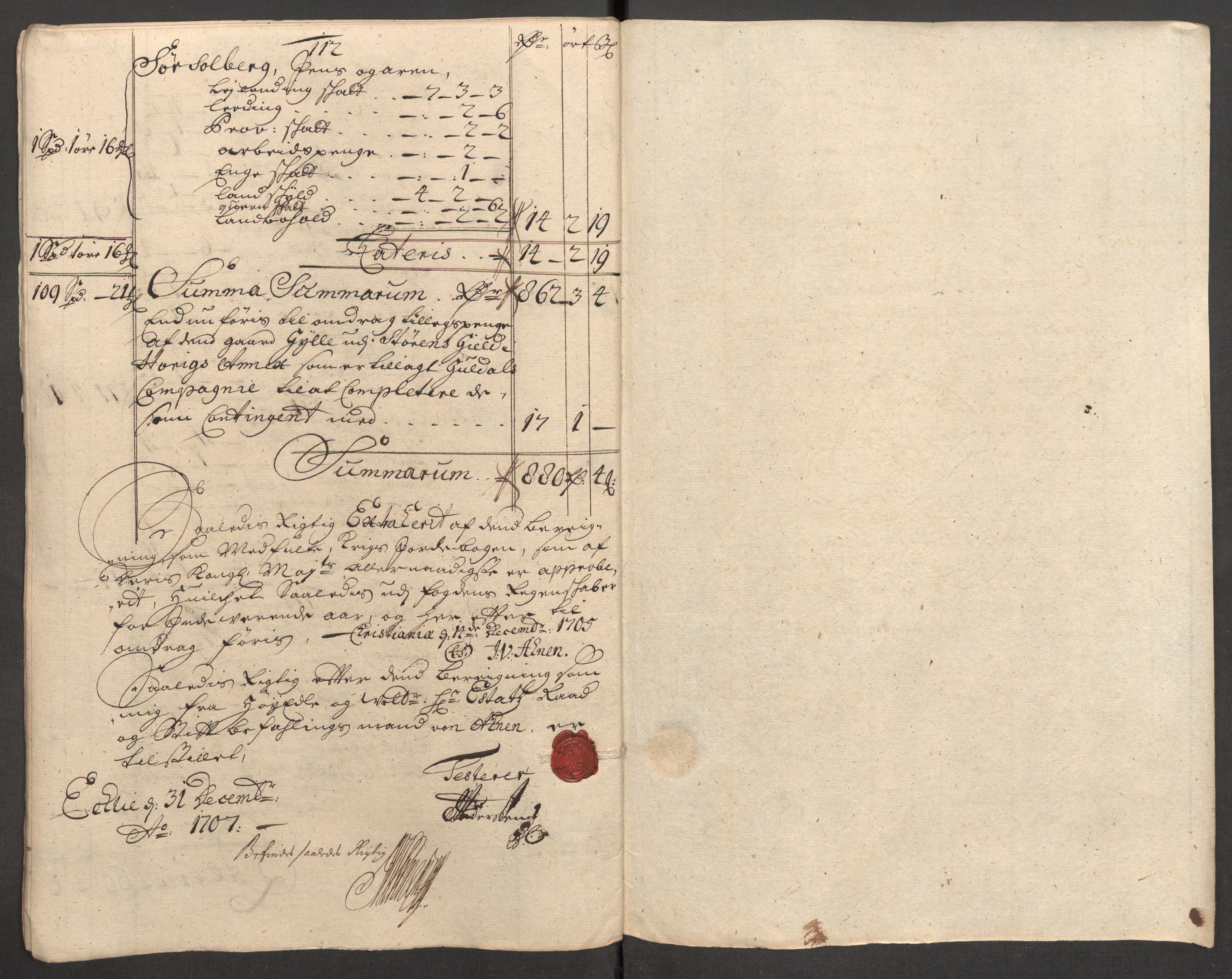 Rentekammeret inntil 1814, Reviderte regnskaper, Fogderegnskap, RA/EA-4092/R60/L3957: Fogderegnskap Orkdal og Gauldal, 1707, p. 353