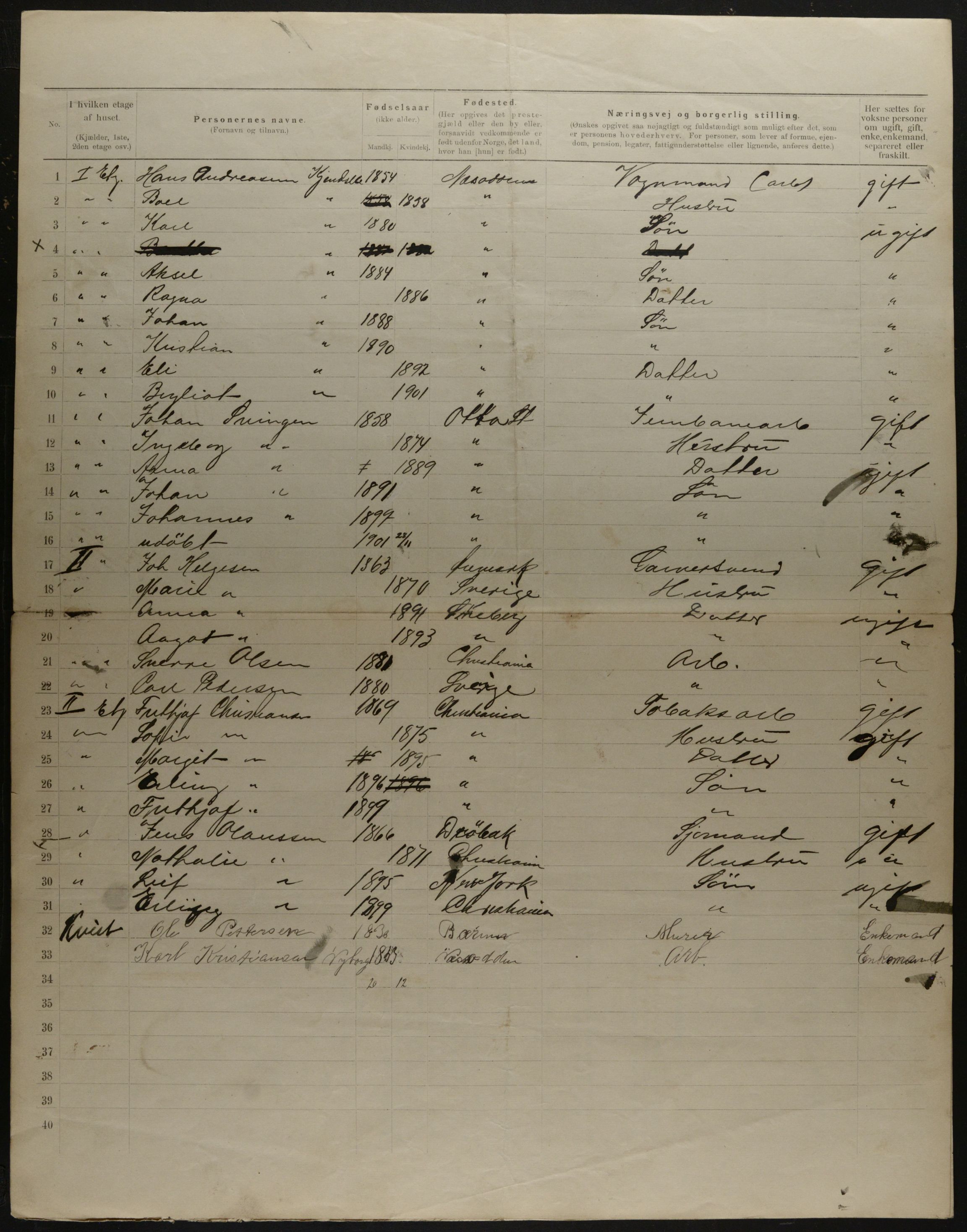 OBA, Municipal Census 1901 for Kristiania, 1901, p. 18235