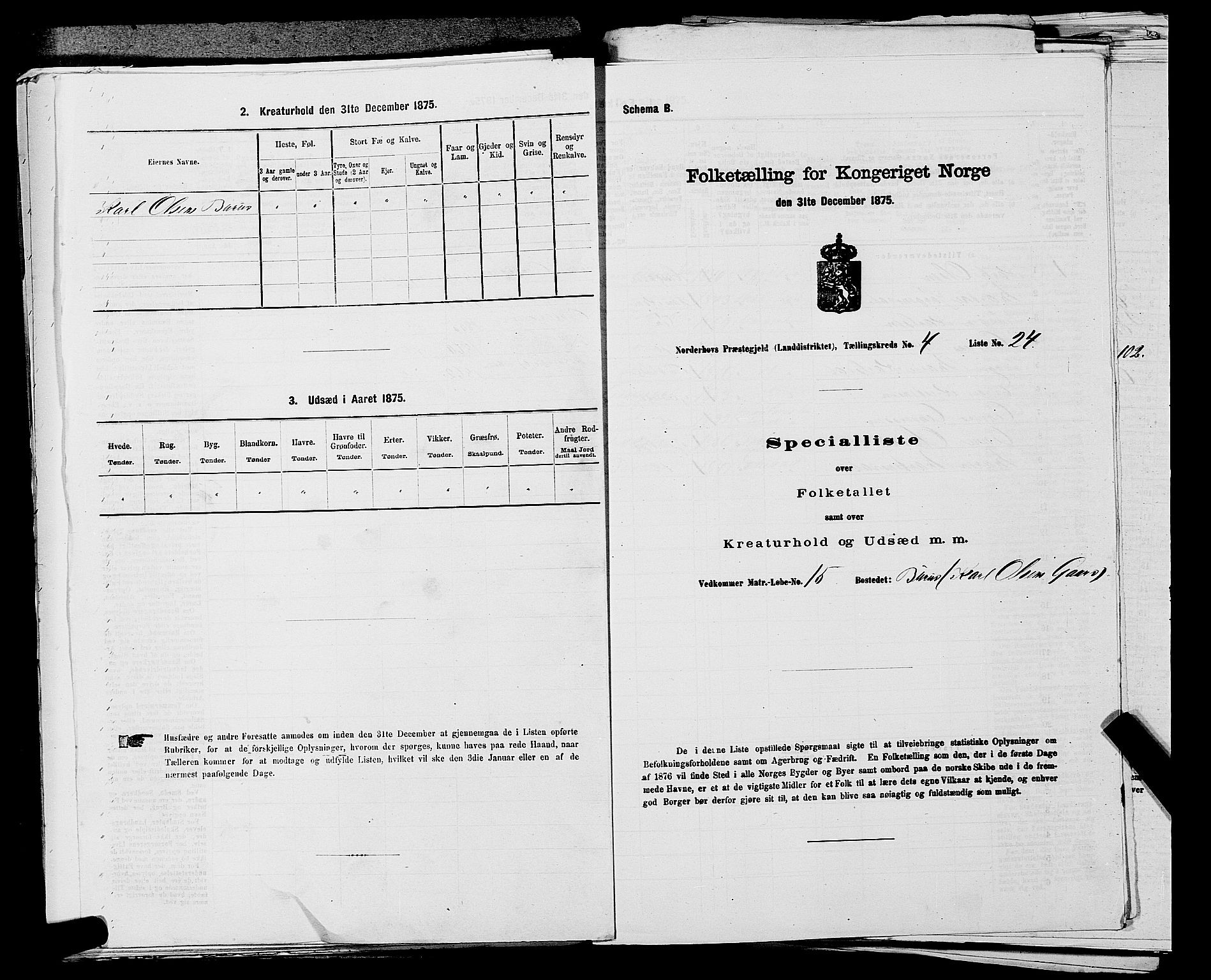 SAKO, 1875 census for 0613L Norderhov/Norderhov, Haug og Lunder, 1875, p. 747