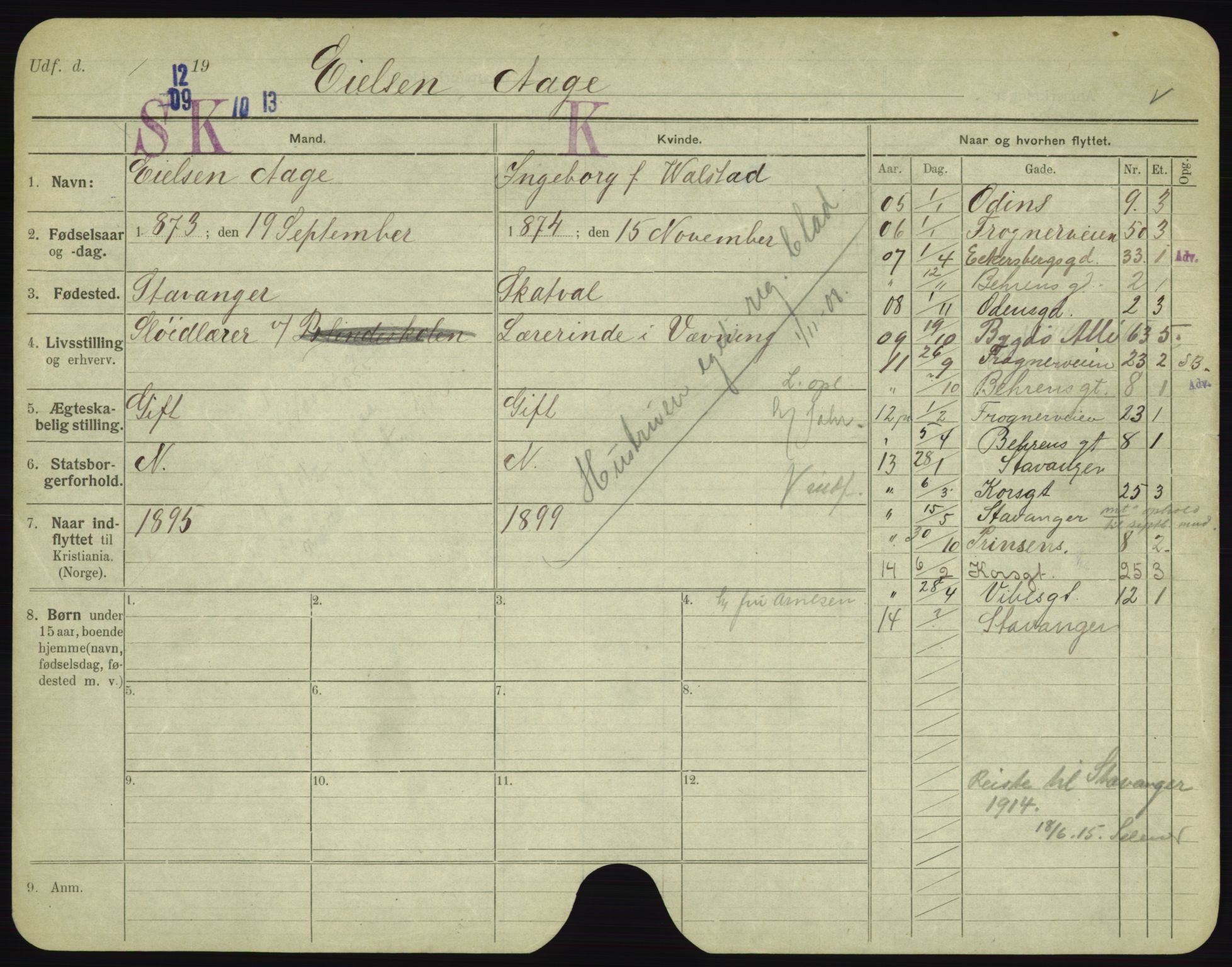 Oslo folkeregister, Registerkort, SAO/A-11715/F/Fa/Fac/L0002: Menn, 1906-1914, p. 776a