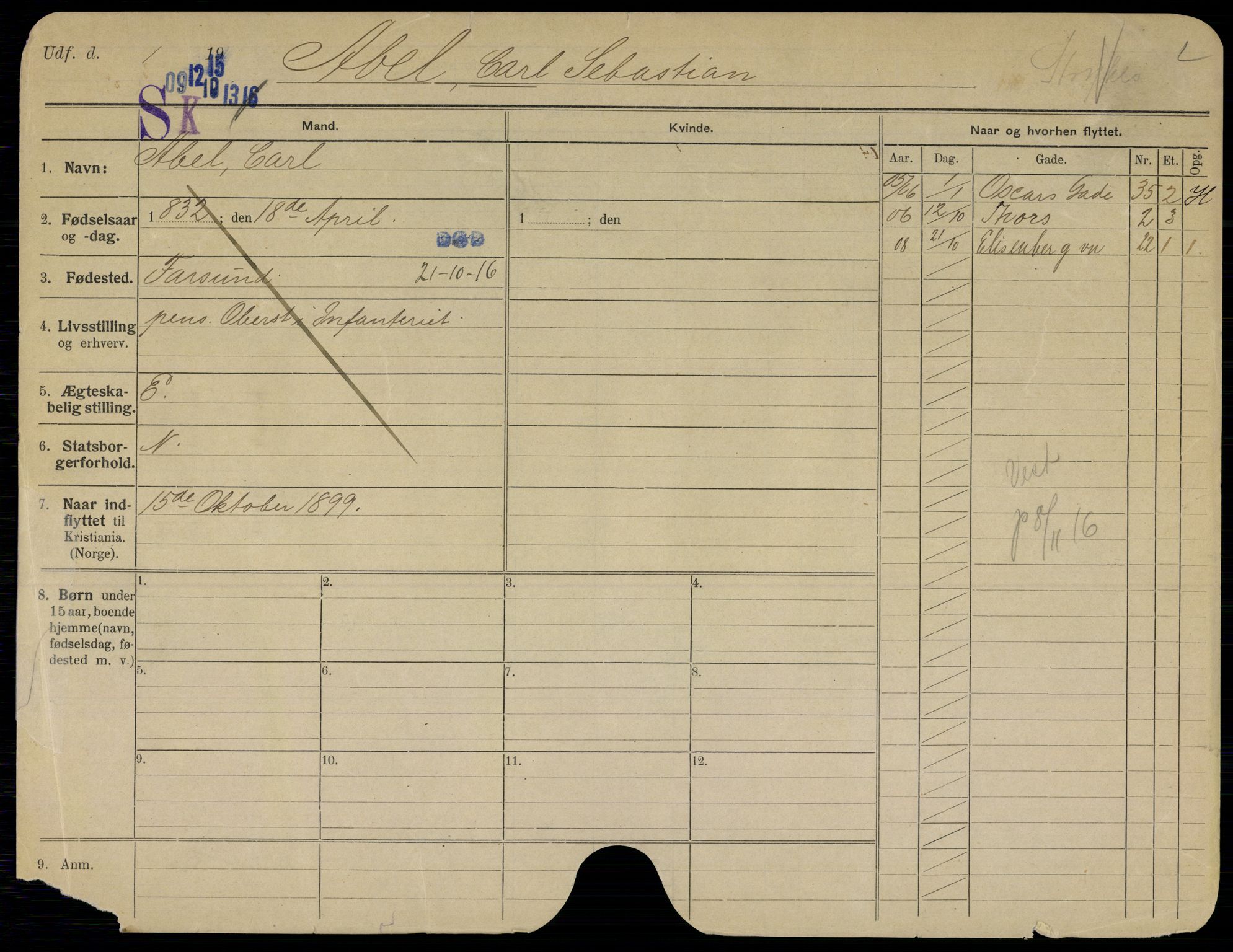 Oslo folkeregister, Registerkort, AV/SAO-A-11715/G/Gb/L0021: Menn, 1916