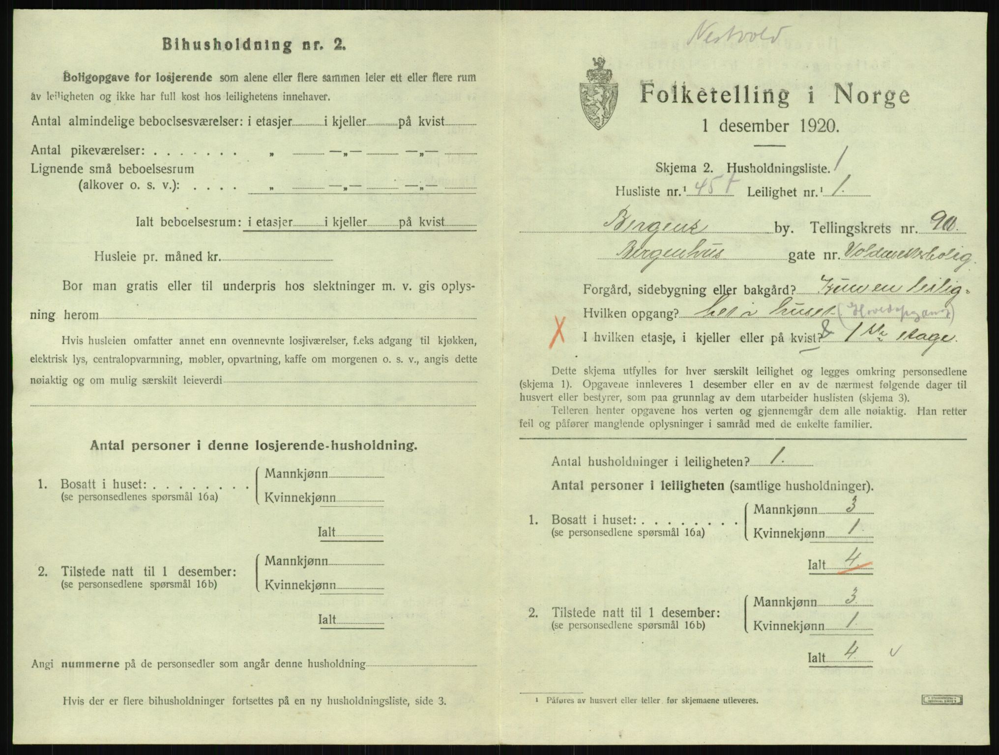 SAB, 1920 census for Bergen, 1920, p. 39831