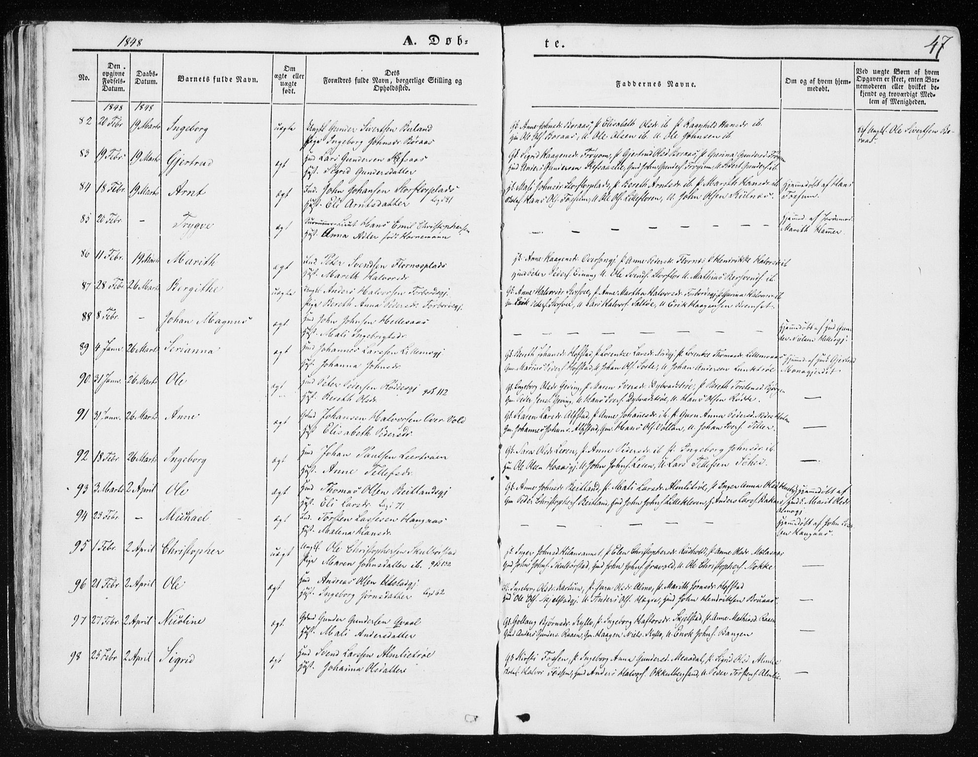 Ministerialprotokoller, klokkerbøker og fødselsregistre - Nord-Trøndelag, AV/SAT-A-1458/709/L0074: Parish register (official) no. 709A14, 1845-1858, p. 47