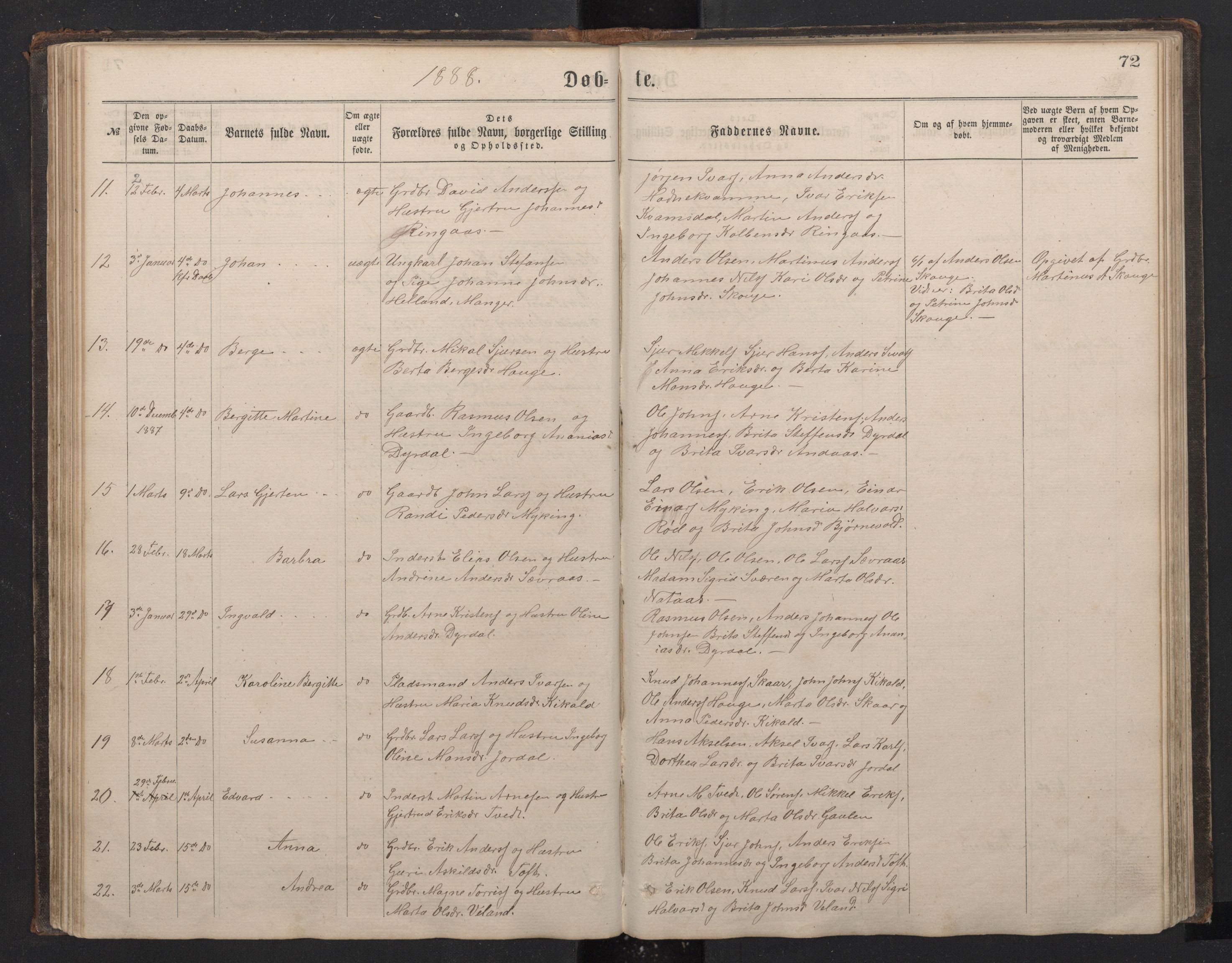 Lindås Sokneprestembete, SAB/A-76701/H/Hab: Parish register (copy) no. E 2, 1867-1892, p. 71b-72a