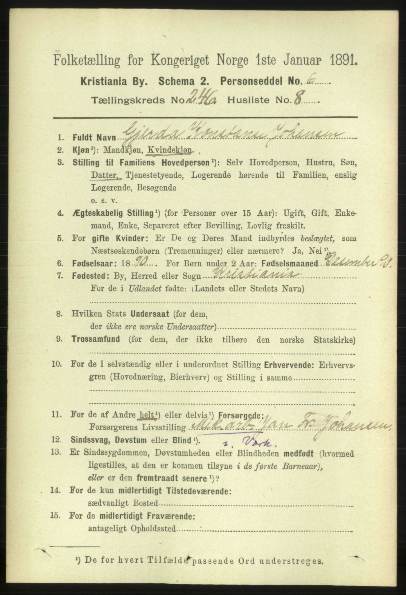 RA, 1891 census for 0301 Kristiania, 1891, p. 150068