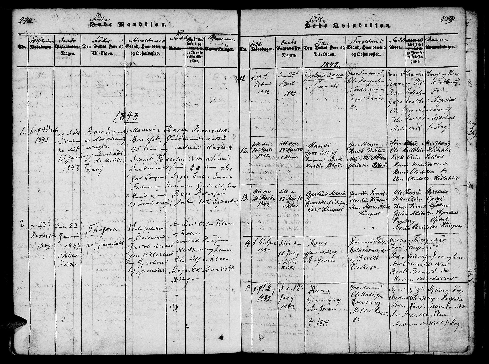 Ministerialprotokoller, klokkerbøker og fødselsregistre - Møre og Romsdal, SAT/A-1454/557/L0679: Parish register (official) no. 557A01, 1818-1843, p. 294-295